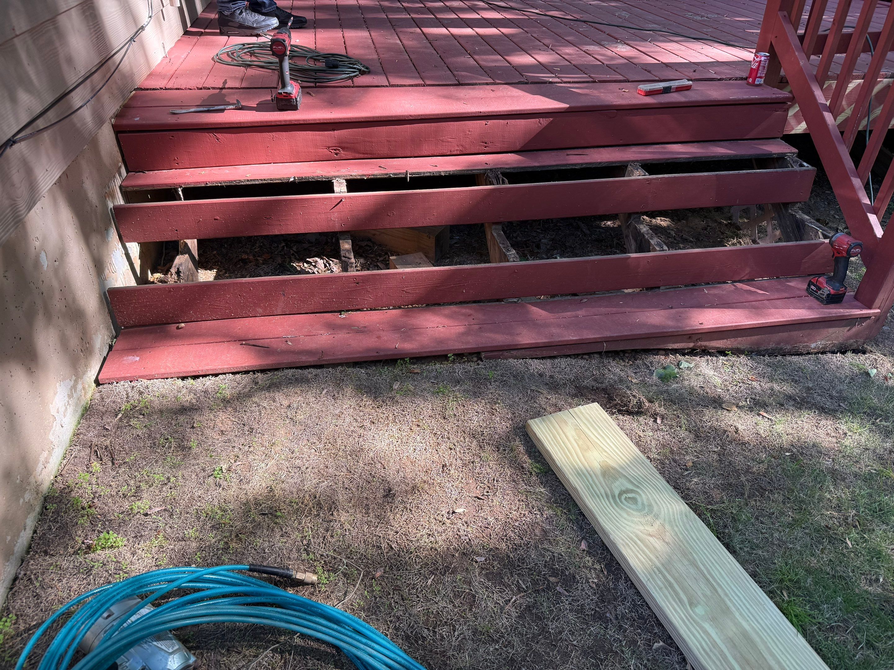Wooden Deck Structural Repair and Staircase Replacement in Kennesaw by Swift Home Renovations