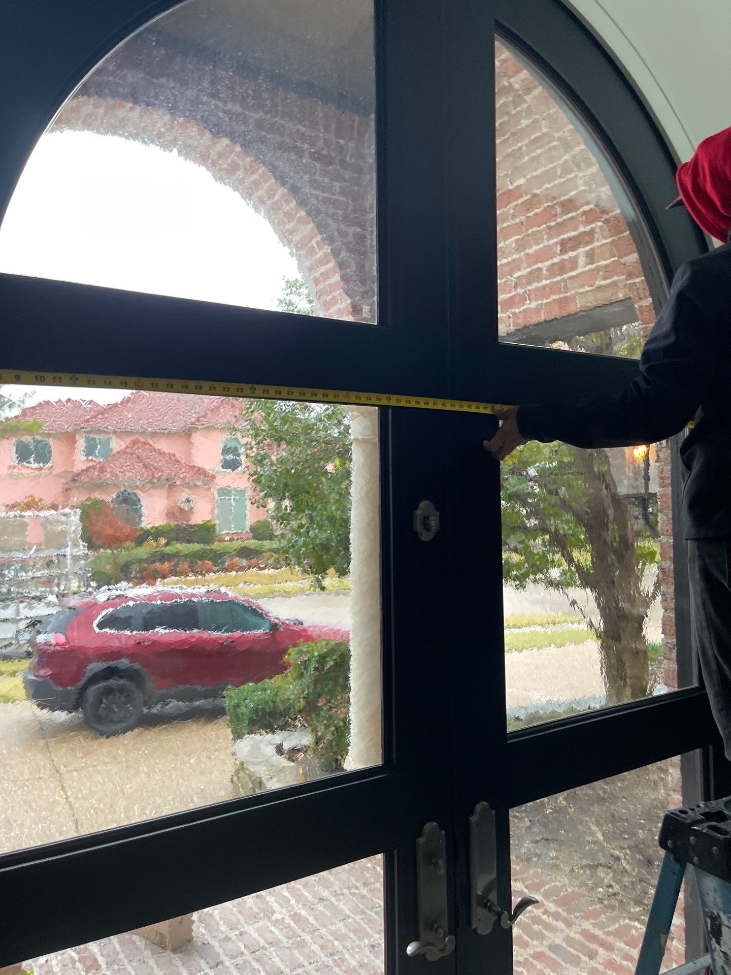 Custom Arched Metal Entry Door Installation in Plano by Solara Custom Living