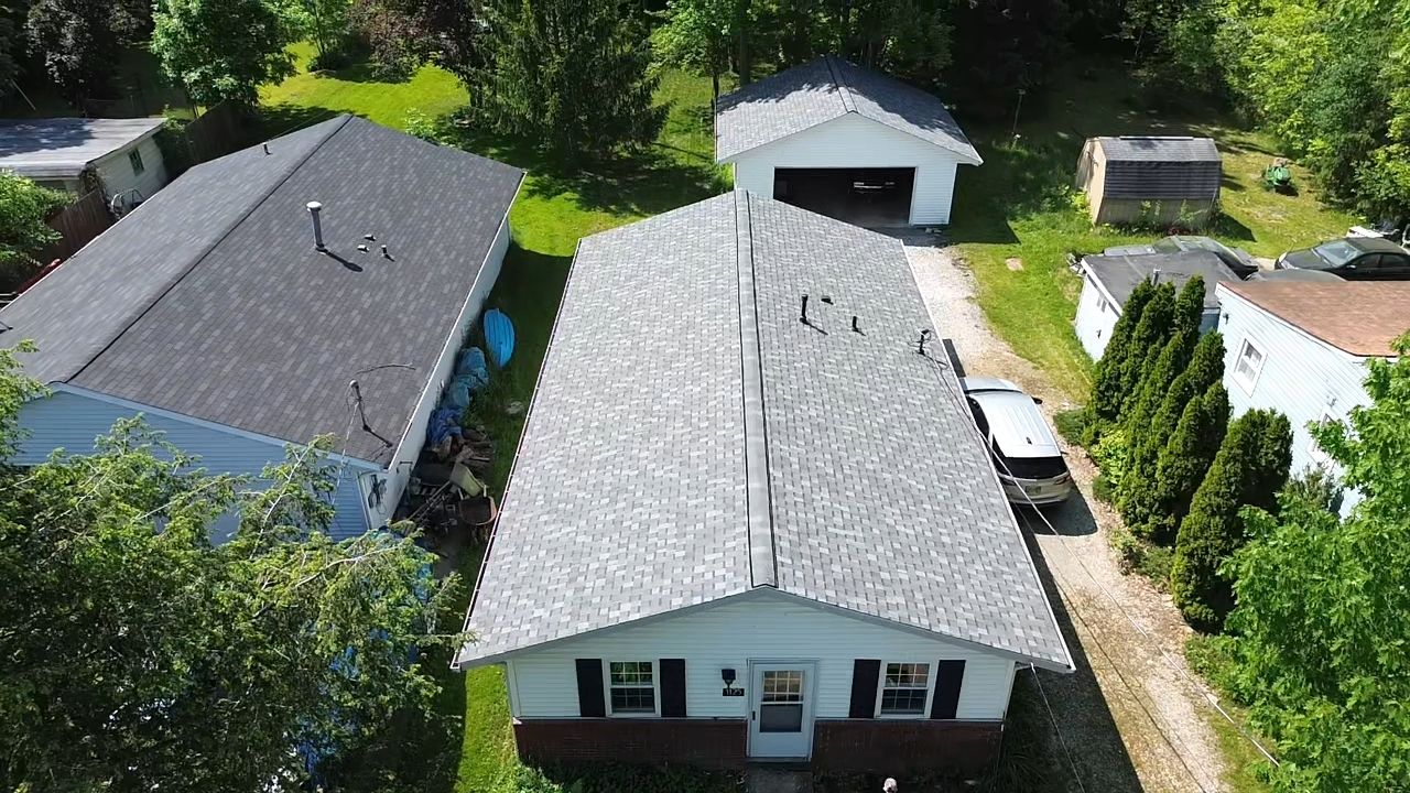 Atlas Pinnacle, Color, Coastal Granite, Drip Edge, Color, Birch White by Eagle Eye Roofing