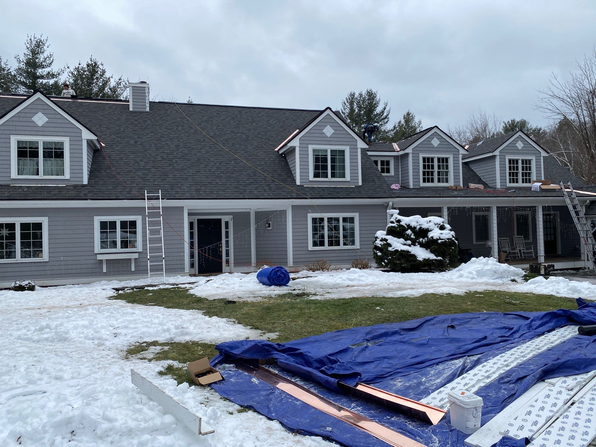 Carlisle Roofing Installation using Owens Corning Shingles and Copper by Mighty Dog Roofing of Greater Middlesex County