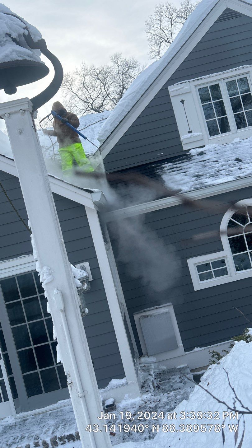 Roof Snow And Ice Dam Removal using Steamer by Stendahl Services