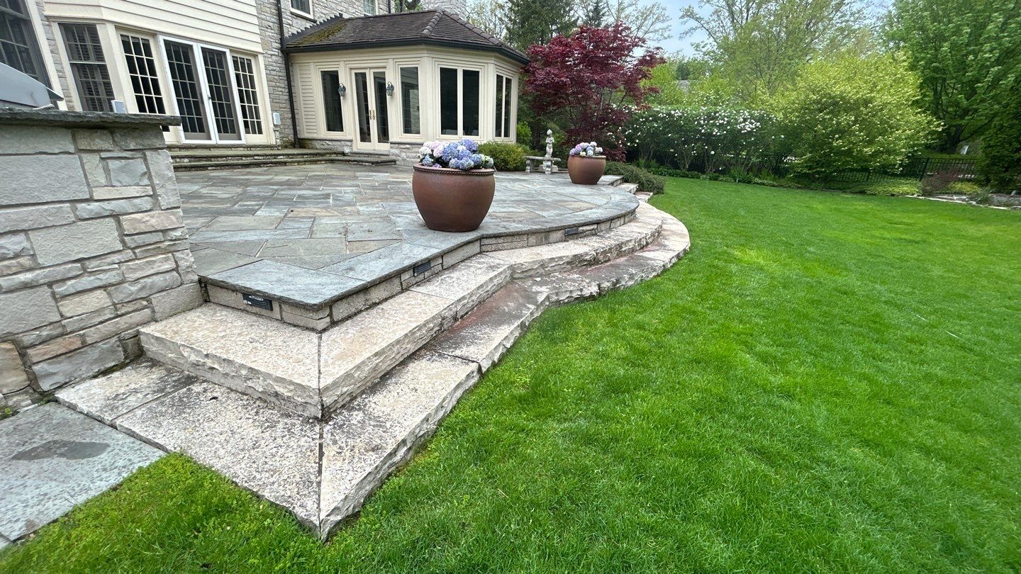 Winnetka, IL bluestone patio cleaning by Northern Power Washing LLC.