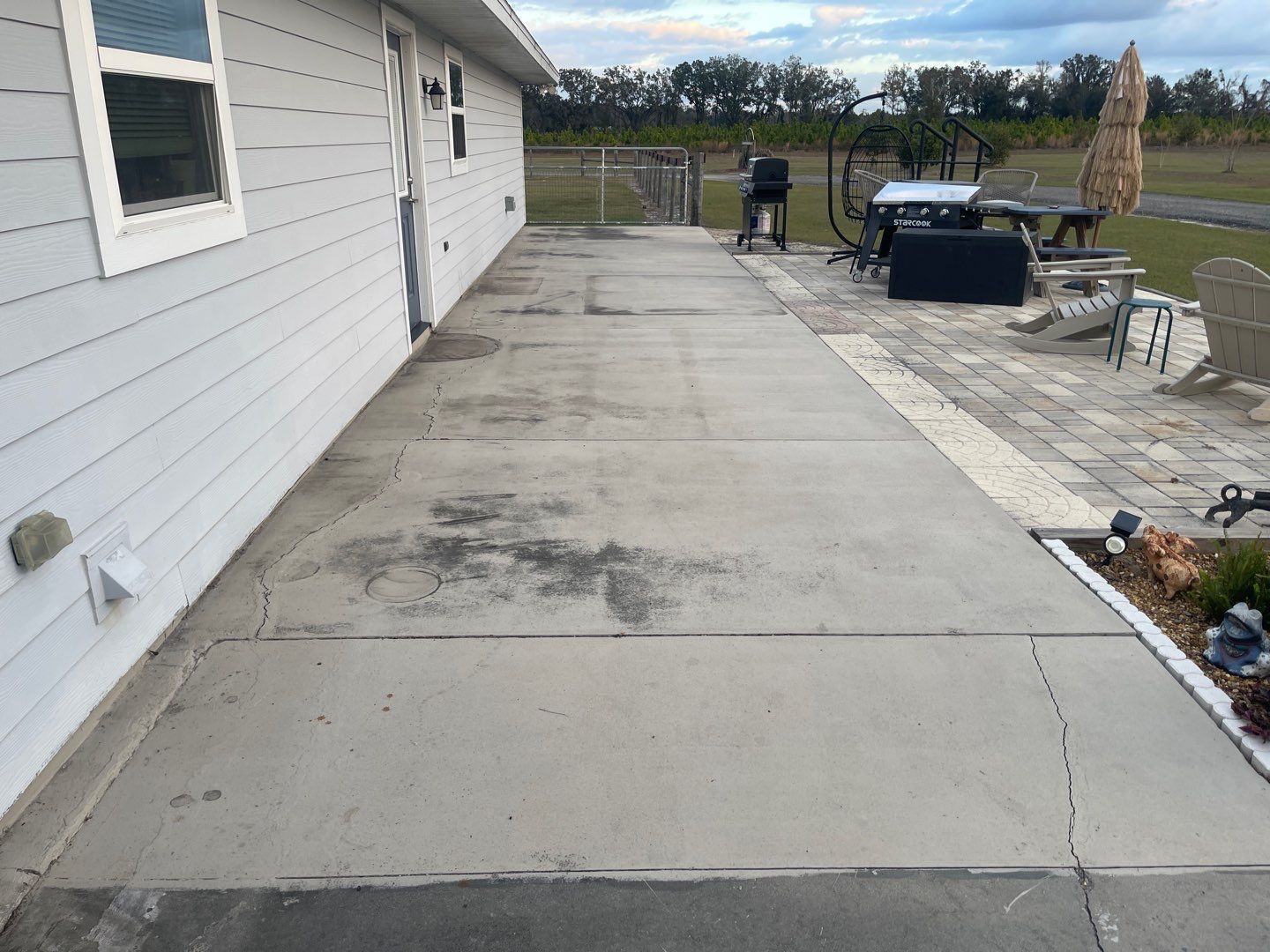 Patio in Trenton, FL in Denim by Cross Creek Concrete Coatings