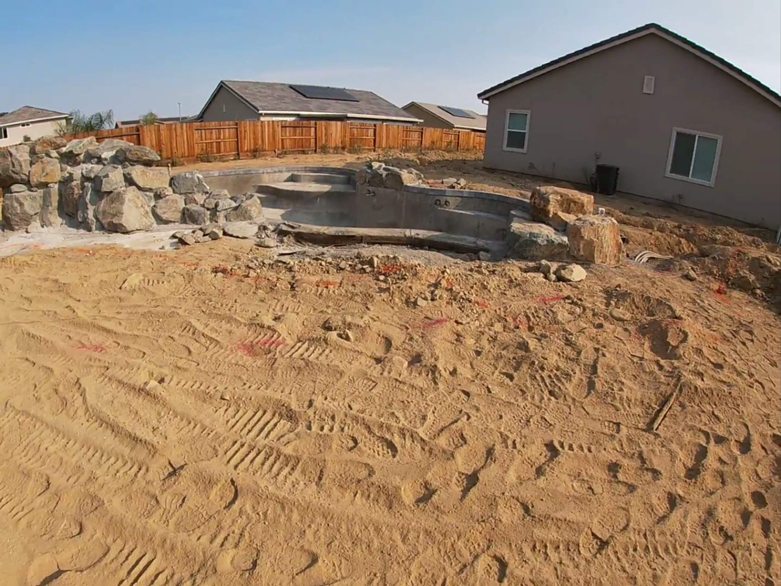 Backyard renovation by Peach Electric Inc