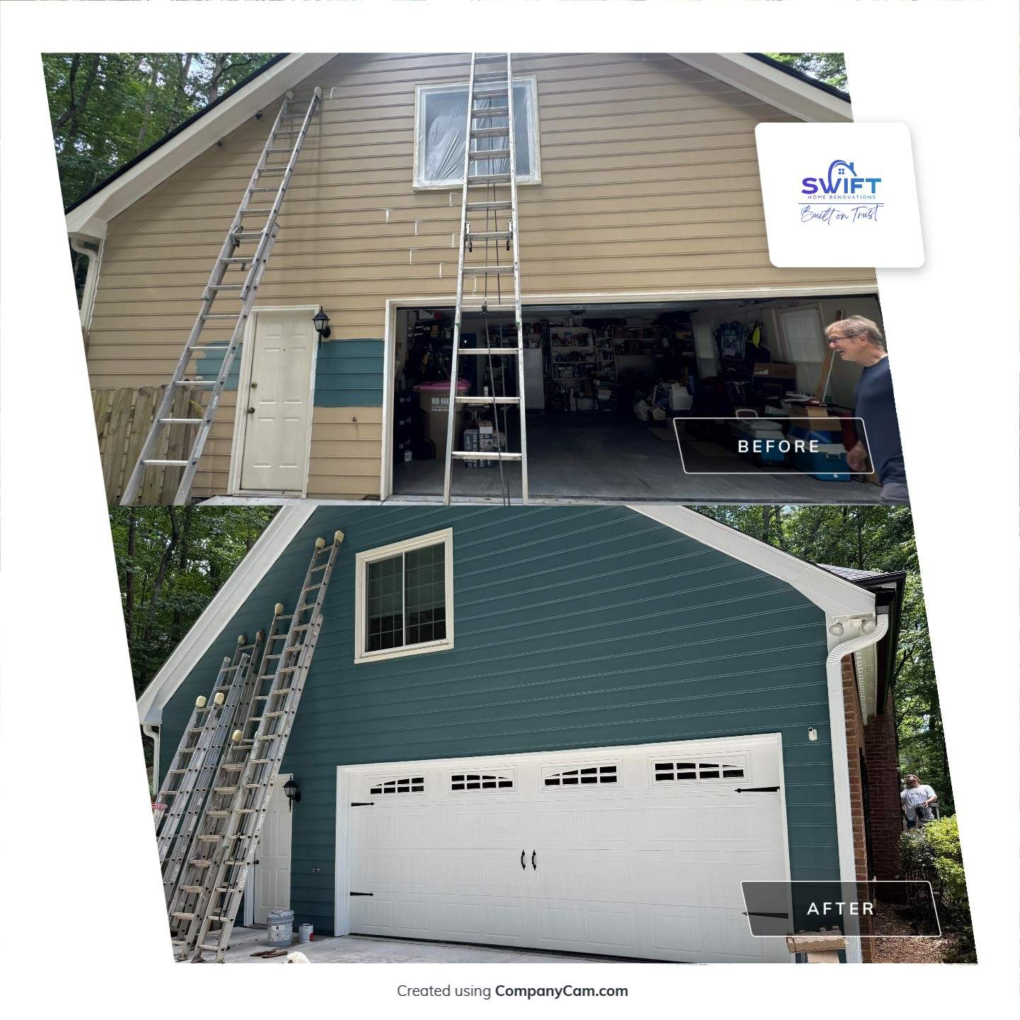 Two-Story Exterior Repainting and Color Transformation in Marietta by Swift Home Renovations