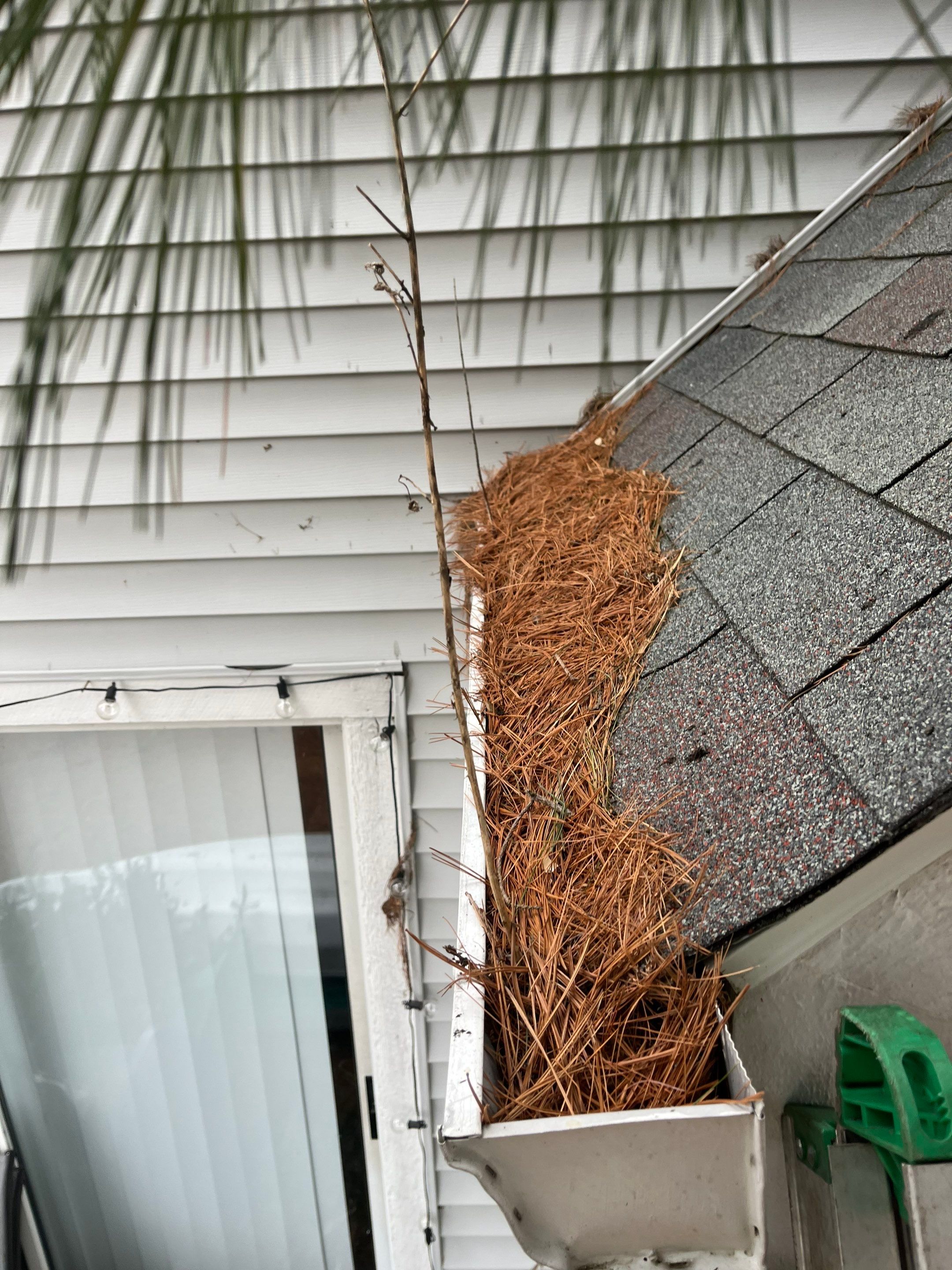 Commercial gutter cleaning Boone & Blowing Rock, NCbefore photo with filled gutters