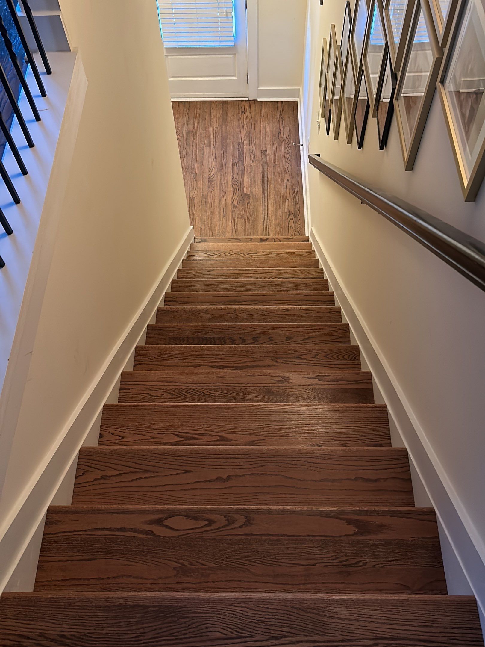 Classic Stair remodel with Oak Treads by Footprints Floors of East Atlanta