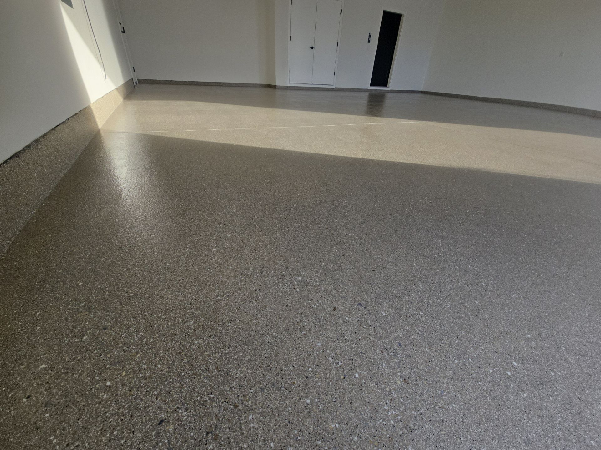 Garage Transformation using Travertine by Croc Coatings, LLC