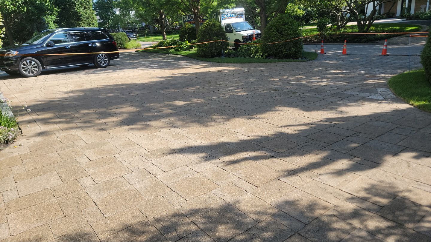 Brick paver clean, sand and seal.  using Surebond SB-1300 by Northern Power Washing LLC.
