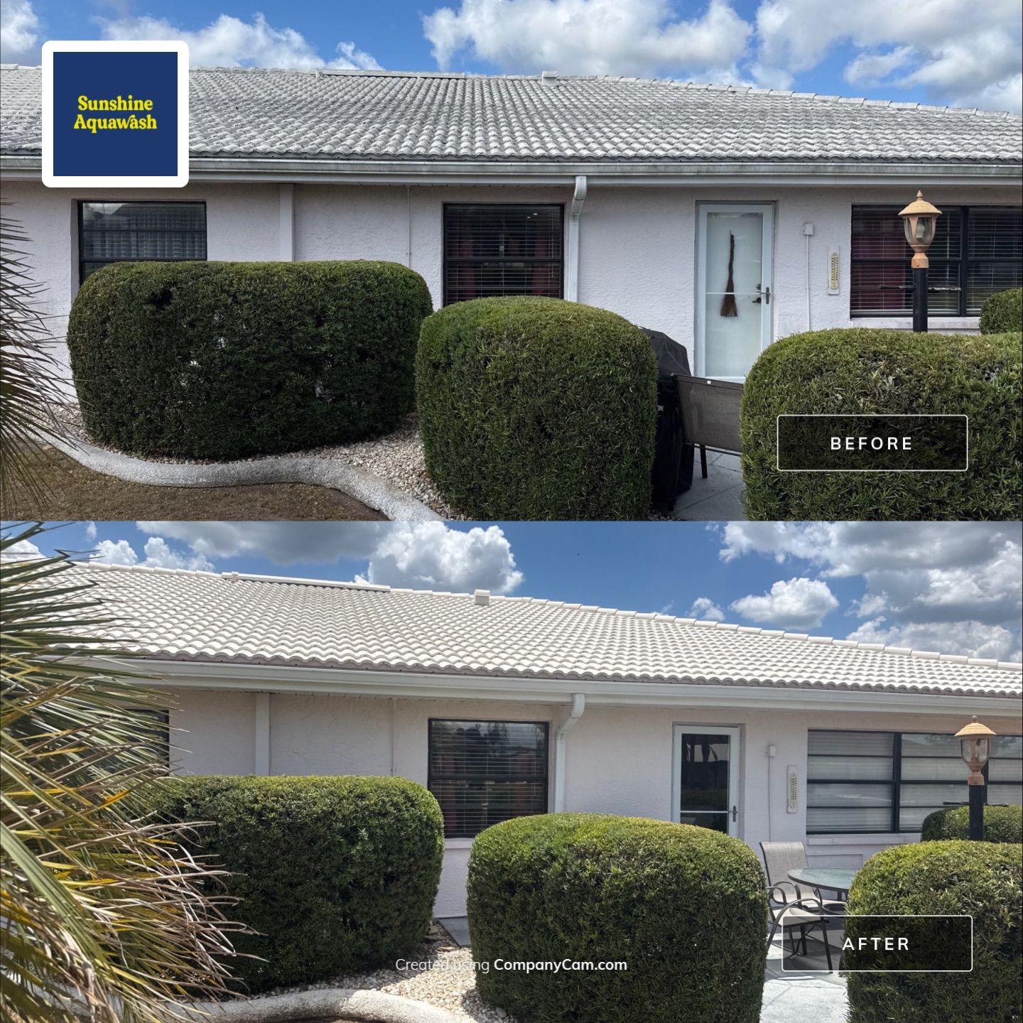 White Tile Roof Cleaning & House Wash in Fairview – Sun City Center, FL 33573 by Sunshine AquaWash