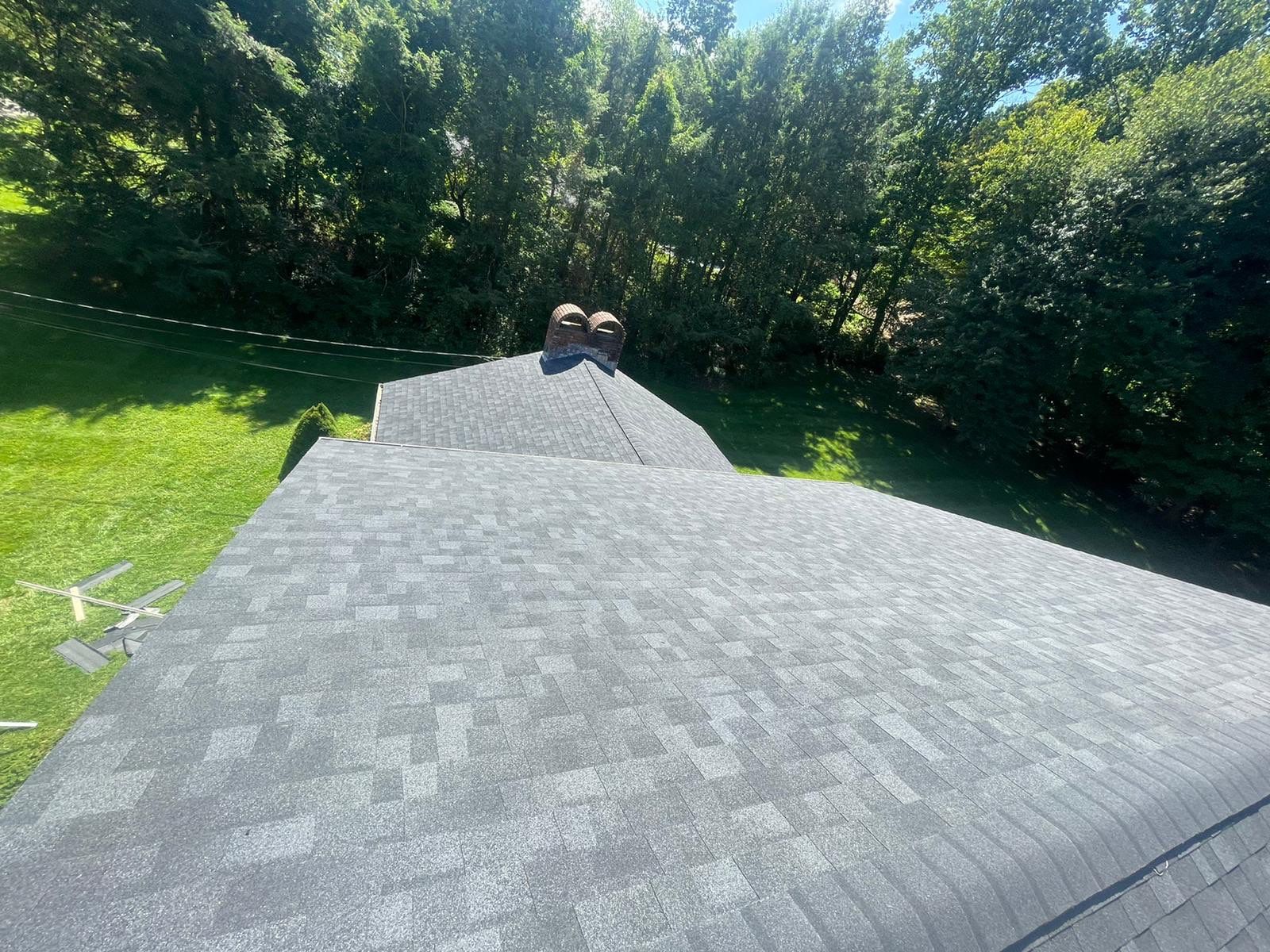 Residential Roofing Installation using Owens Corning TruDefinition Duration AR - Onyx Black & New Siding Using Mainstreet Charcoal Gray by A Plus Exterior