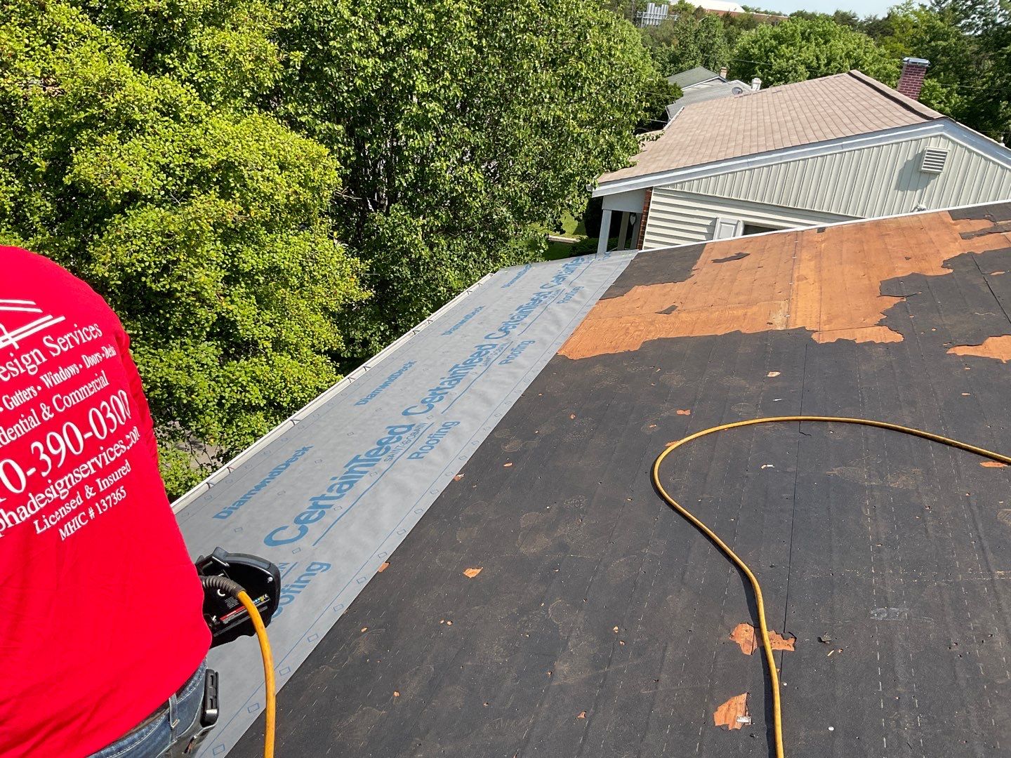 Residential Roofing Installation using CertainTeed Shingles by Alpha Design Services