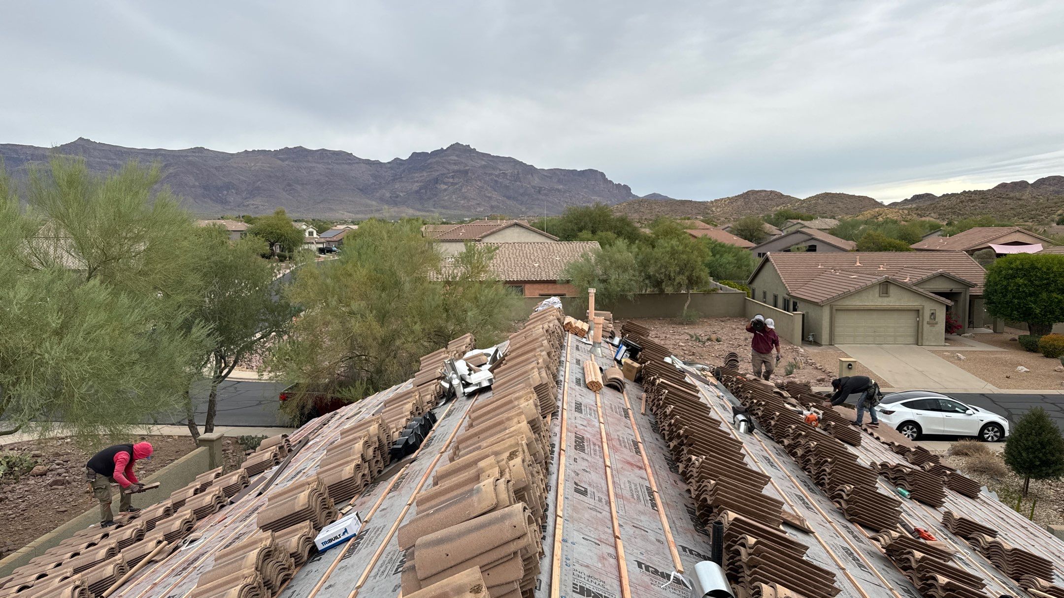 Residential Roofing Installation using Clay Tile by Weather-Tite Exteriors LLC