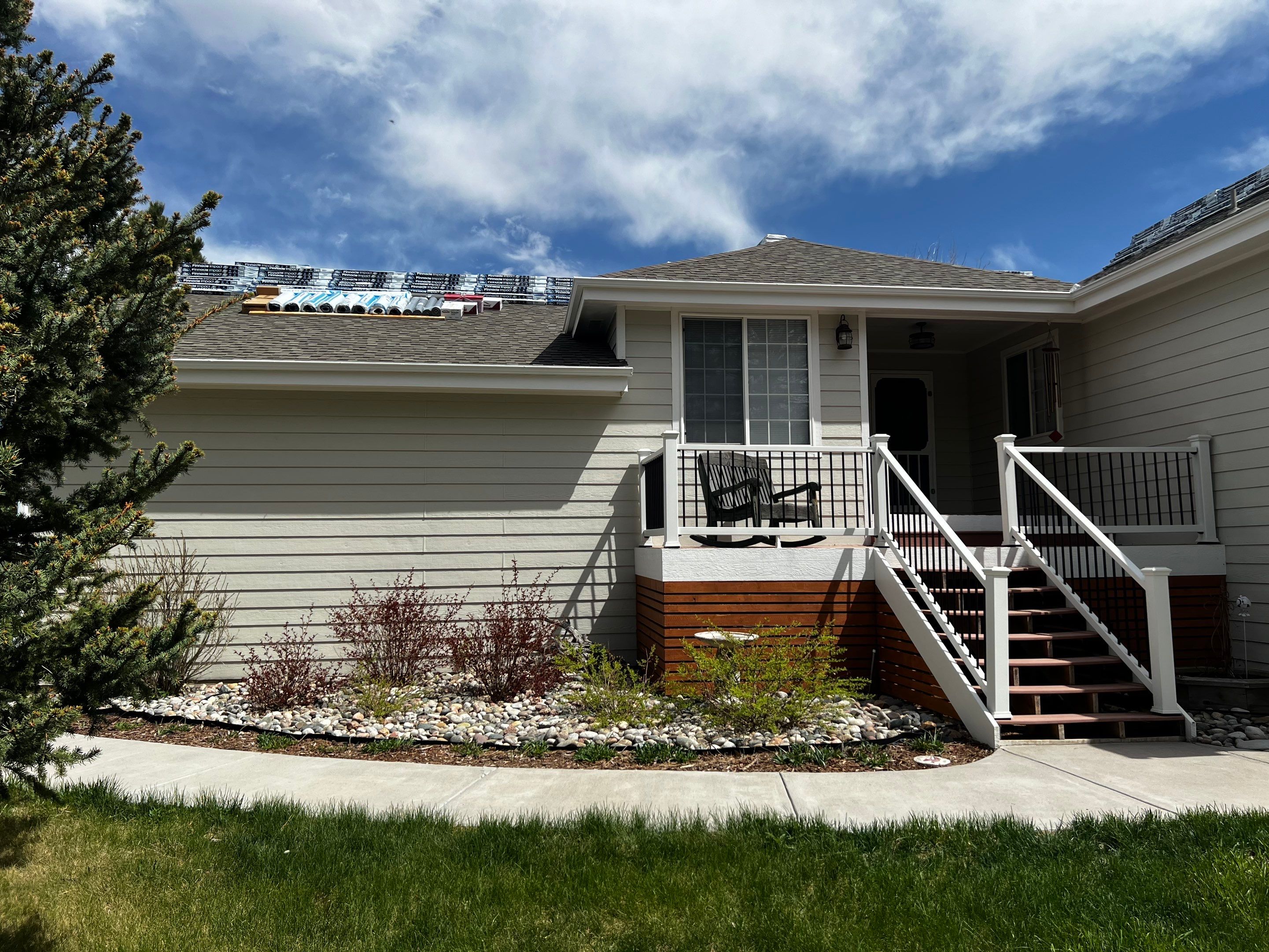 Residential Roofing Installation using Atlas Pinnacle Impact Weathered Wood by Blue Peaks Roofing LLC 