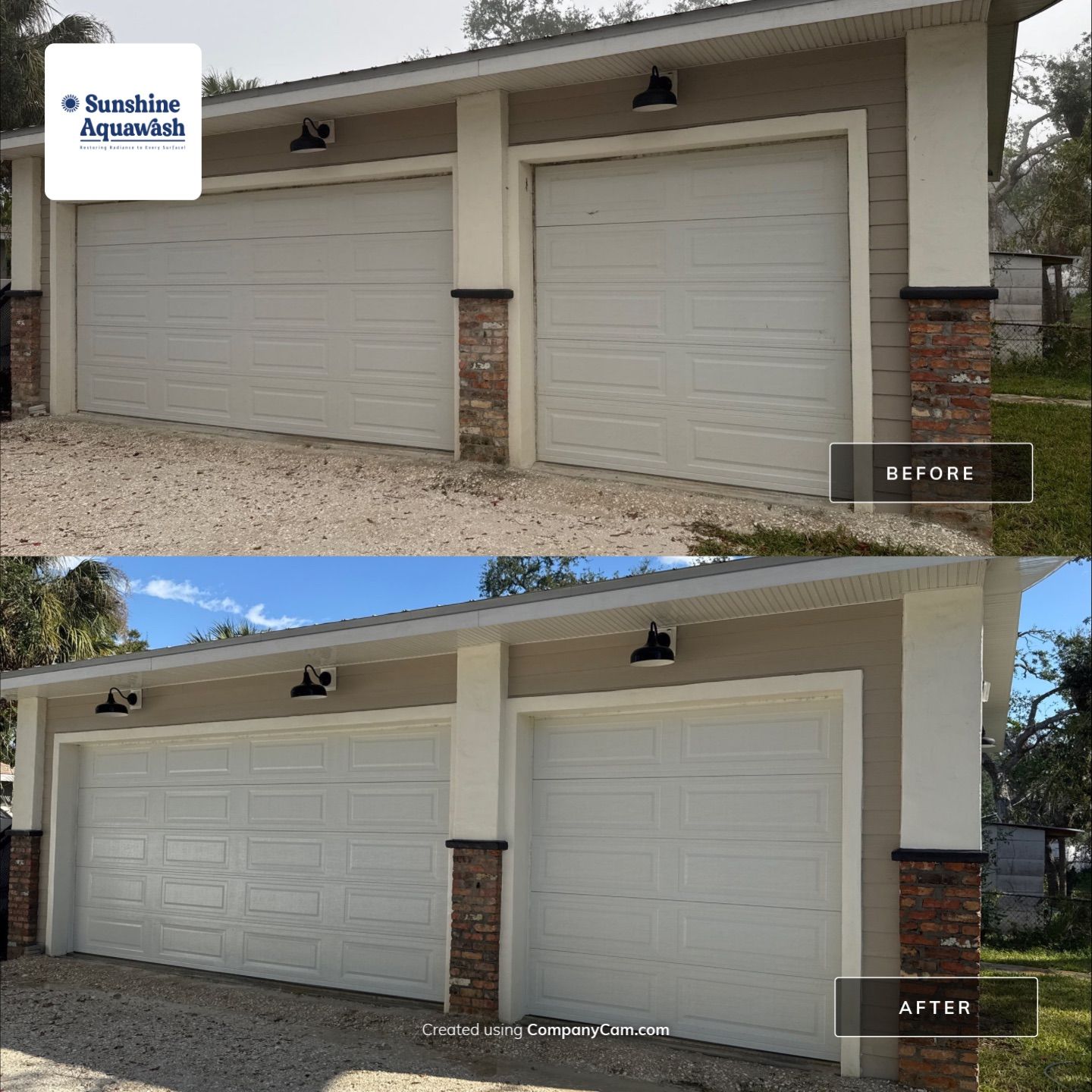 2-Story House Wash and Garage Pressure Washing in Palmetto, FL by Sunshine AquaWash