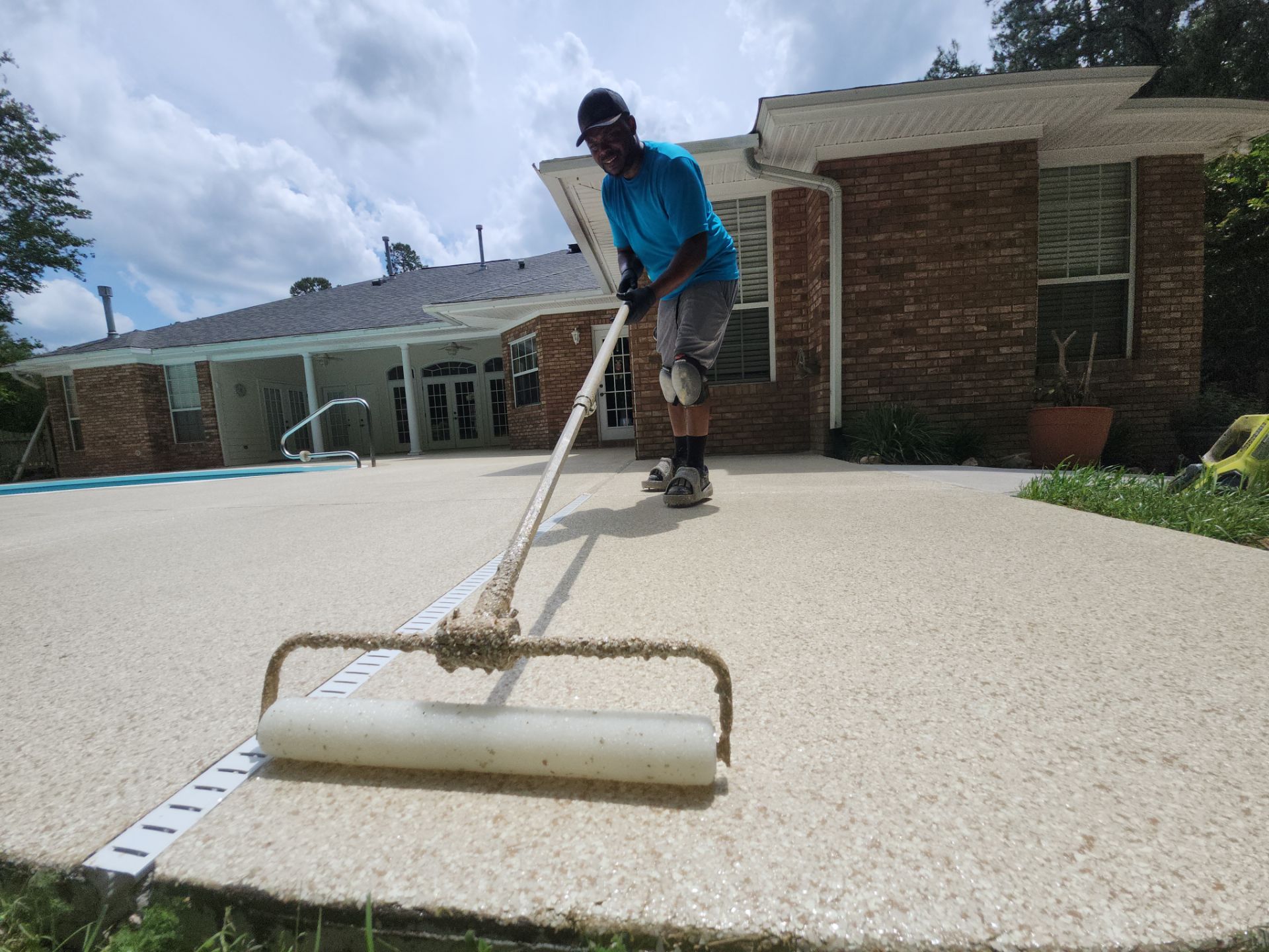 Simply Stunning: Mr. Richards' Gorgeous Custom Pool Deck by Deese Elite Concrete Coatings