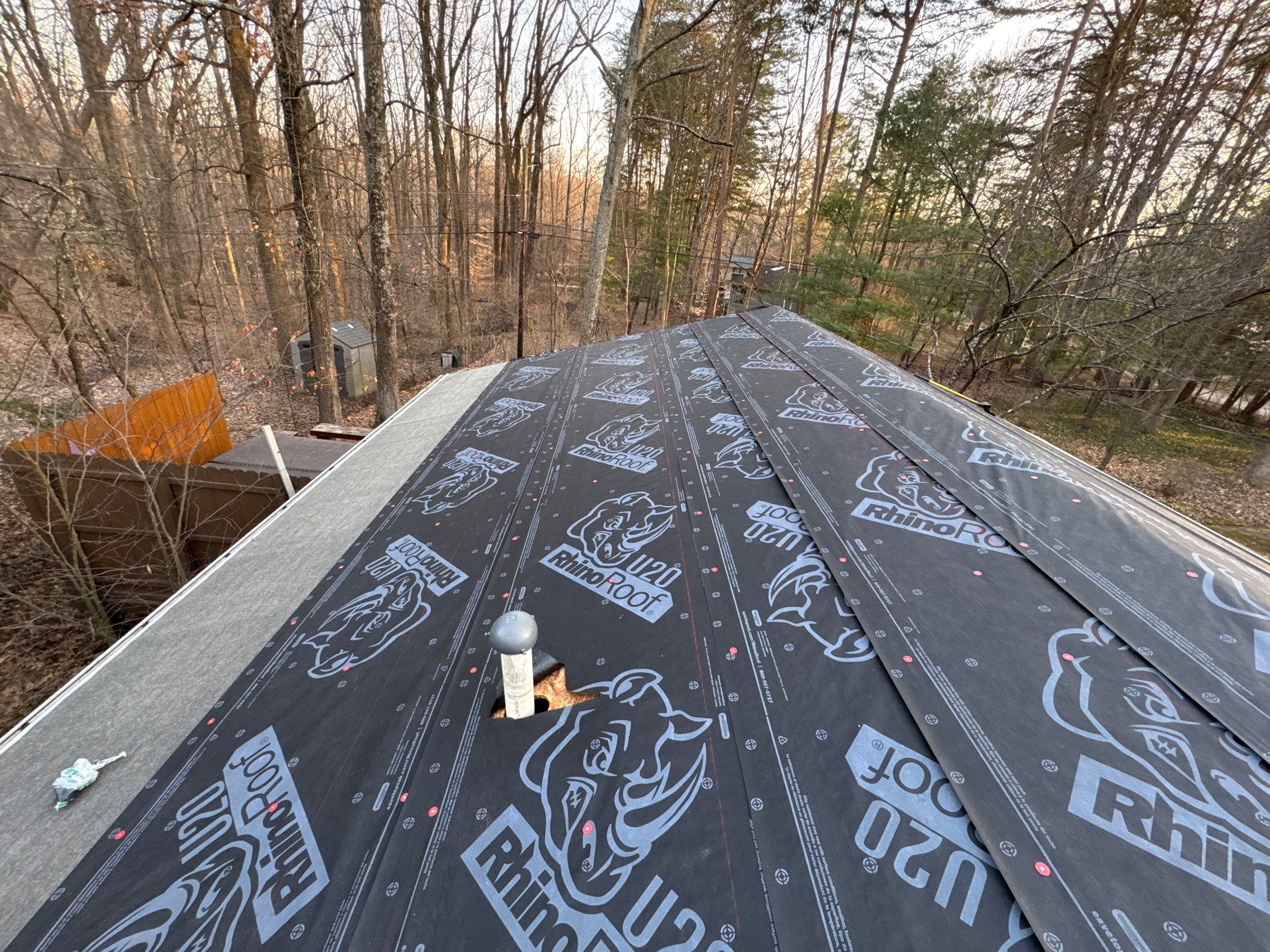 Residential Roofing Installation using Malarkey Vista AR Shingles (Black Oak) by Koontz Construction