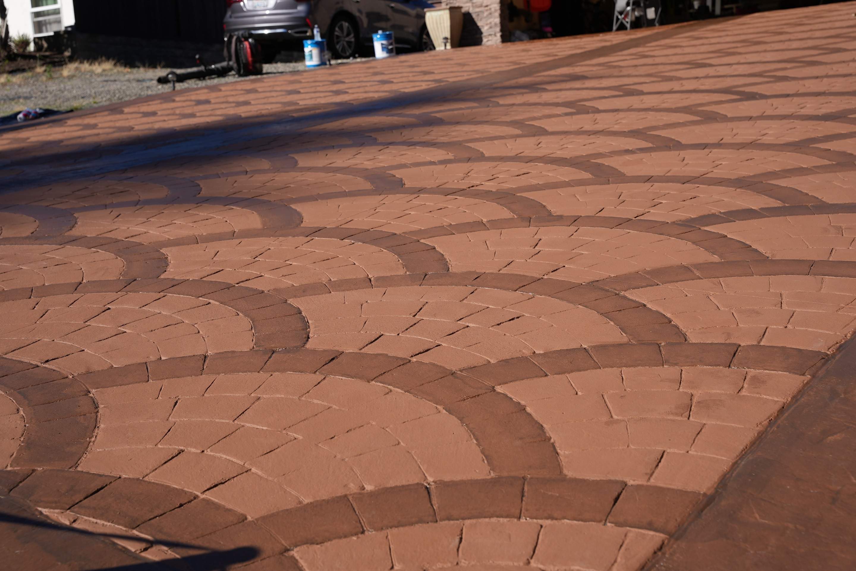 Mehta | Tiled Driveway with Sealer & Retaining Wall  by Jireh Asphalt & Concrete Inc 