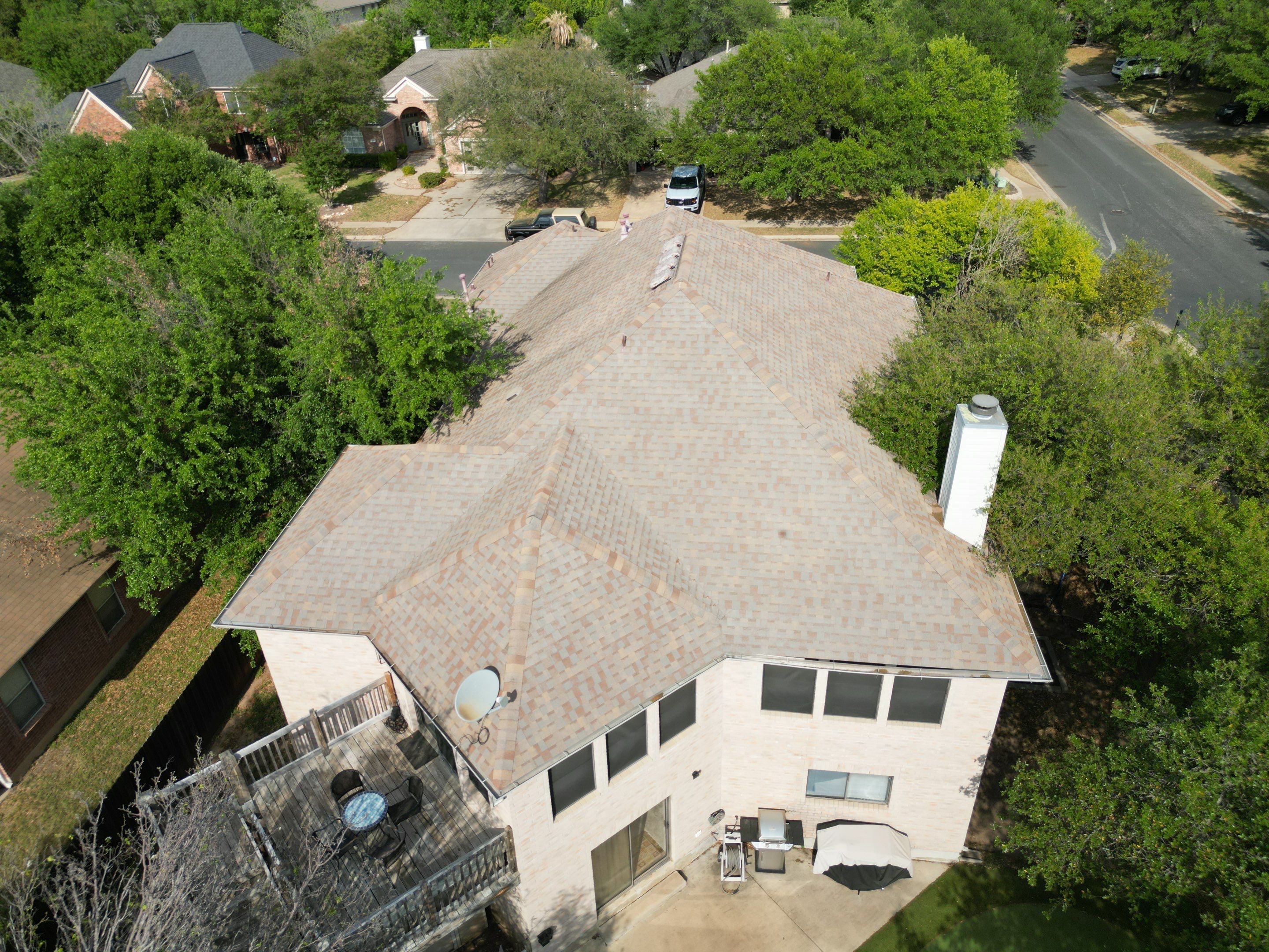 Residential Roof Replacement using GAF - HDZ - Barkwood by Action Exteriors Austin