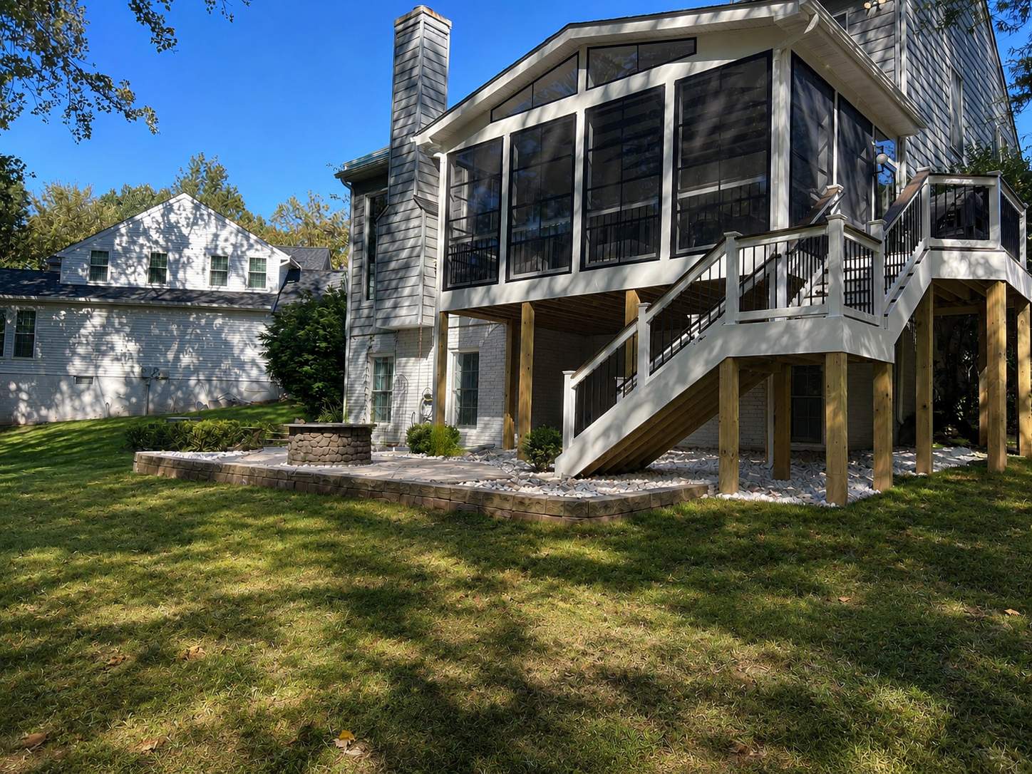 New 3-Season Porch & Composite Deck in Sterling, VA by Sunburst Construction Inc