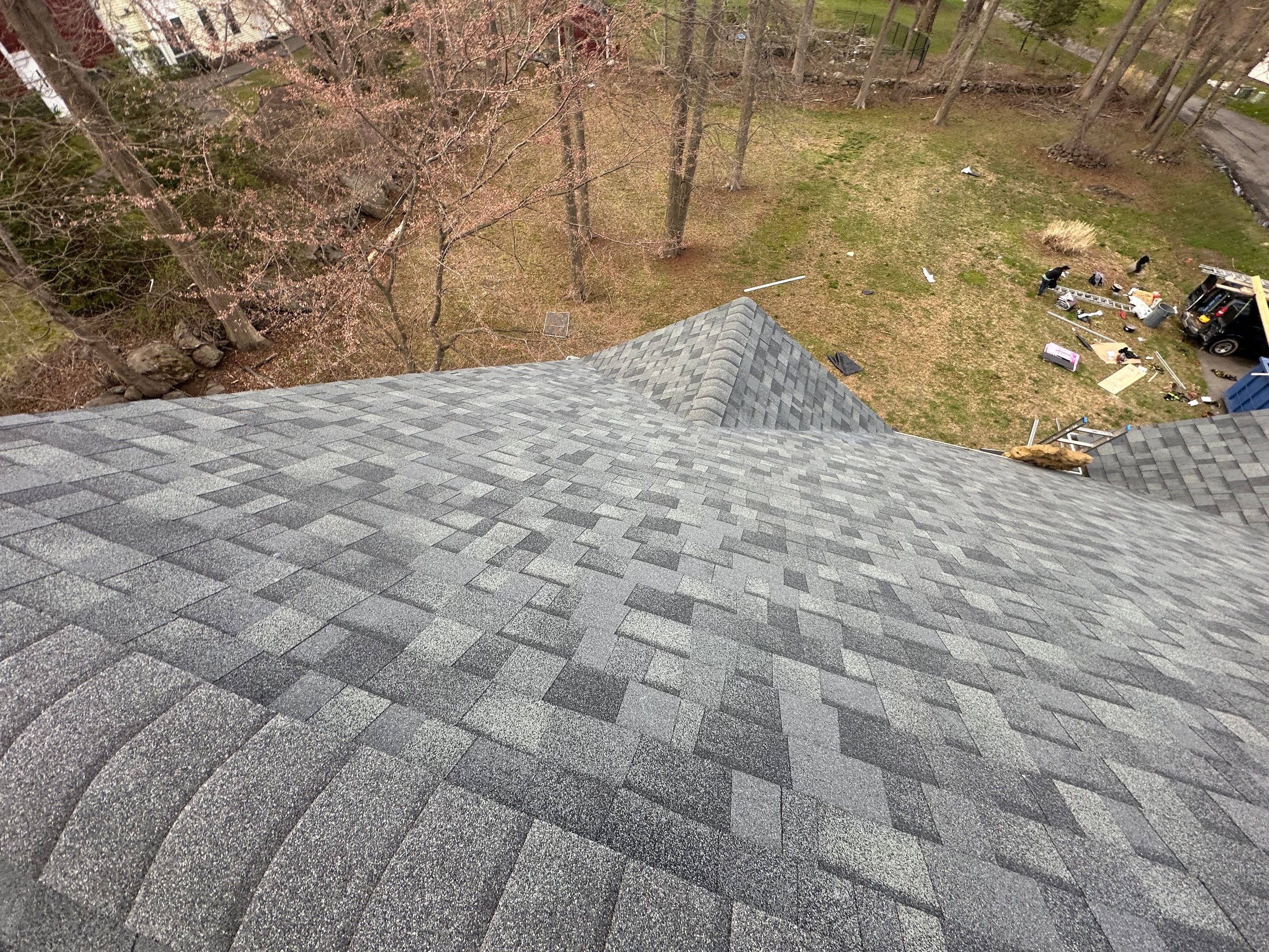 Residential Roofing Installation using Owens Corning TruDefinition Duration AR - Estate Gray & New Harvey Windows by A Plus Exterior