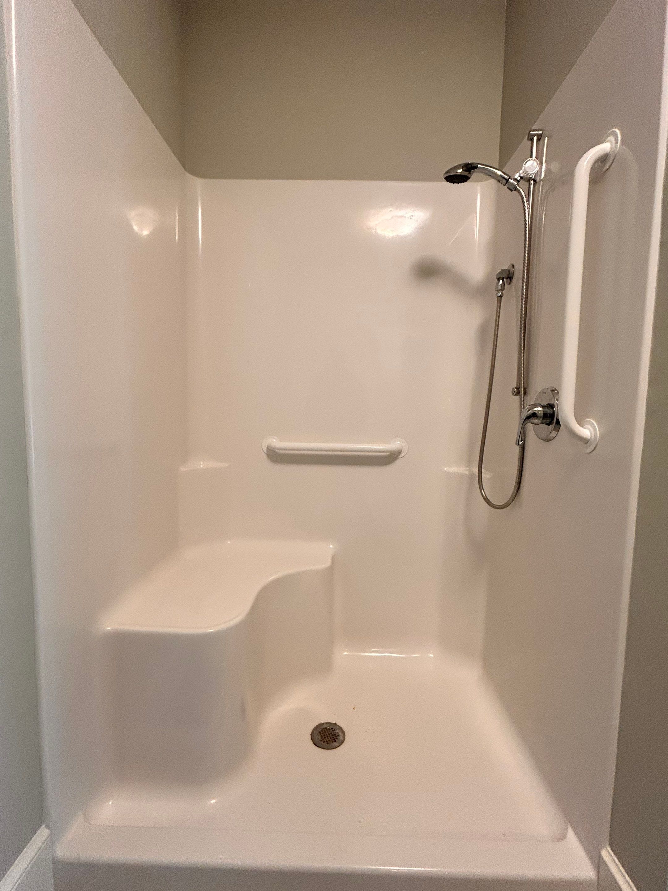 Bathroom Remodel using Alumax Shower and Glass Shelving by Cheshire Glass Company