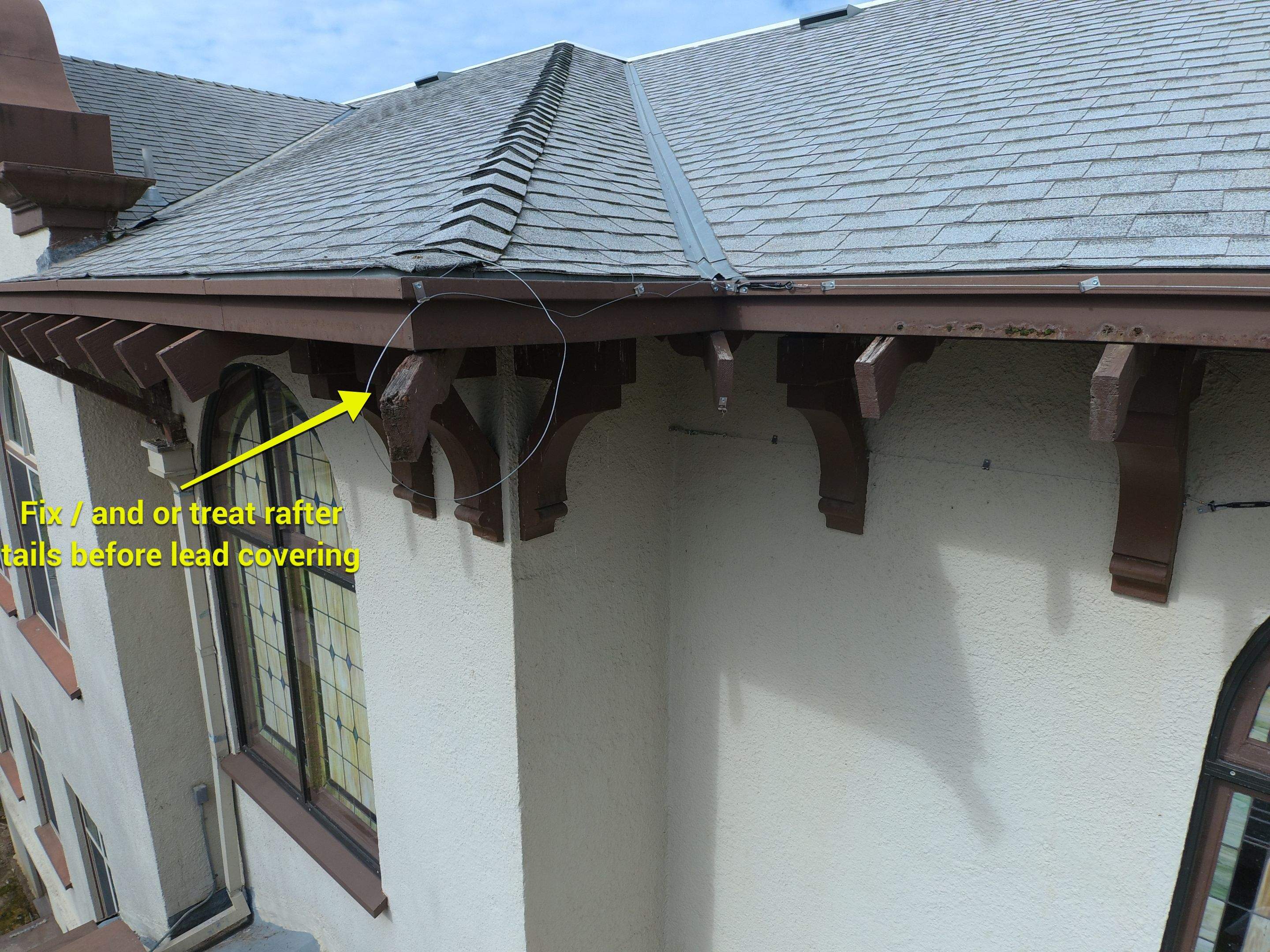  Presbyterian Church repairs to entrance architecture by Straight Edge Roofing Inc
