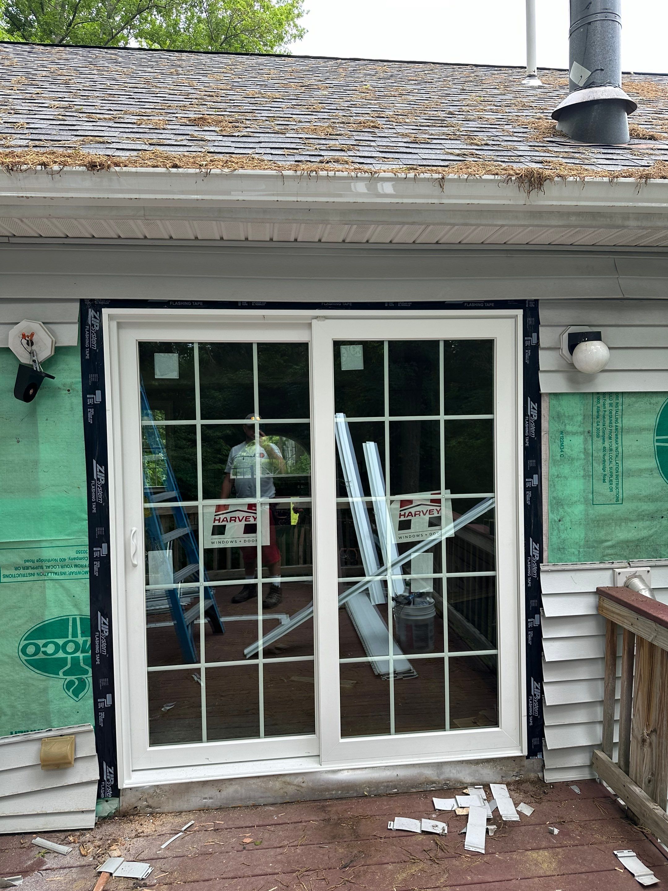 Residential Roofing Installation using Owens Corning TruDefinition Duration AR - Estate Gray & New Harvey Windows by A Plus Exterior