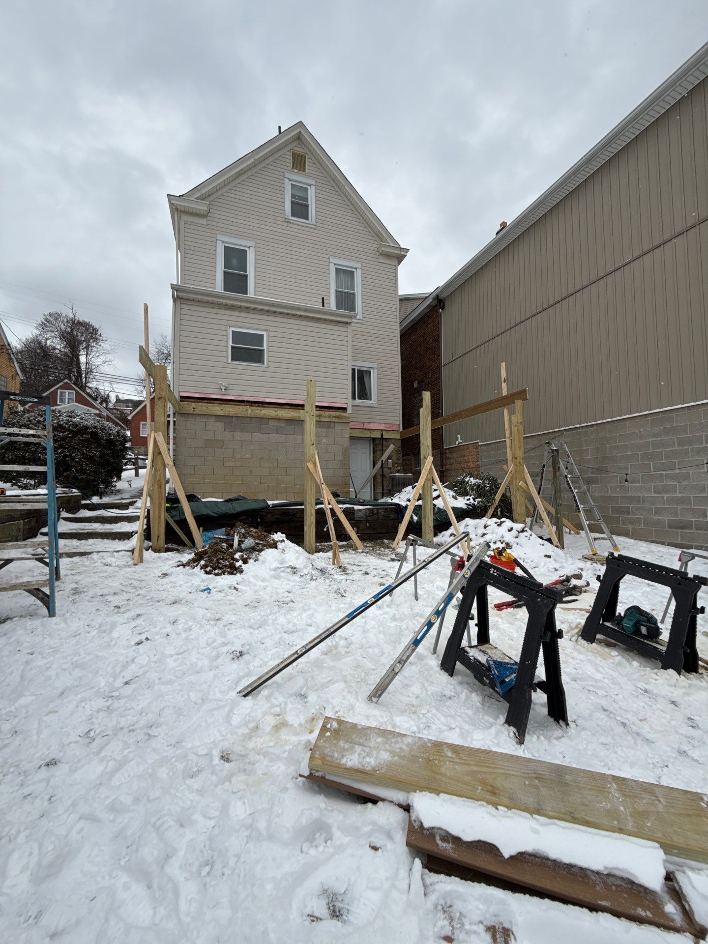 Deck and door by Cousins Roofing Siding & Decks