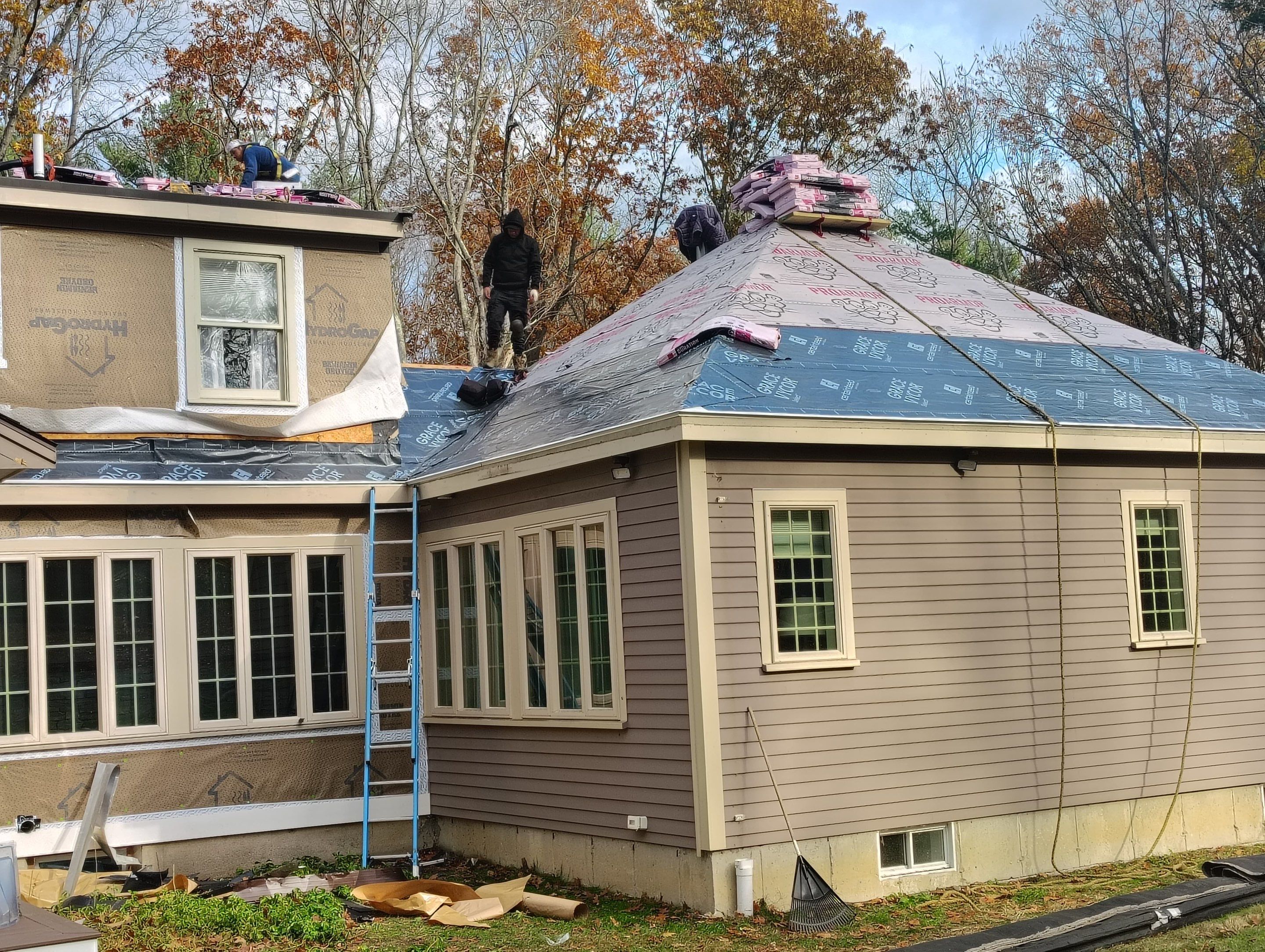 Complete House & Barn Roof with 13 Skylight Reflashing + EPDM Repairs by Mighty Dog Roofing of Greater Middlesex County