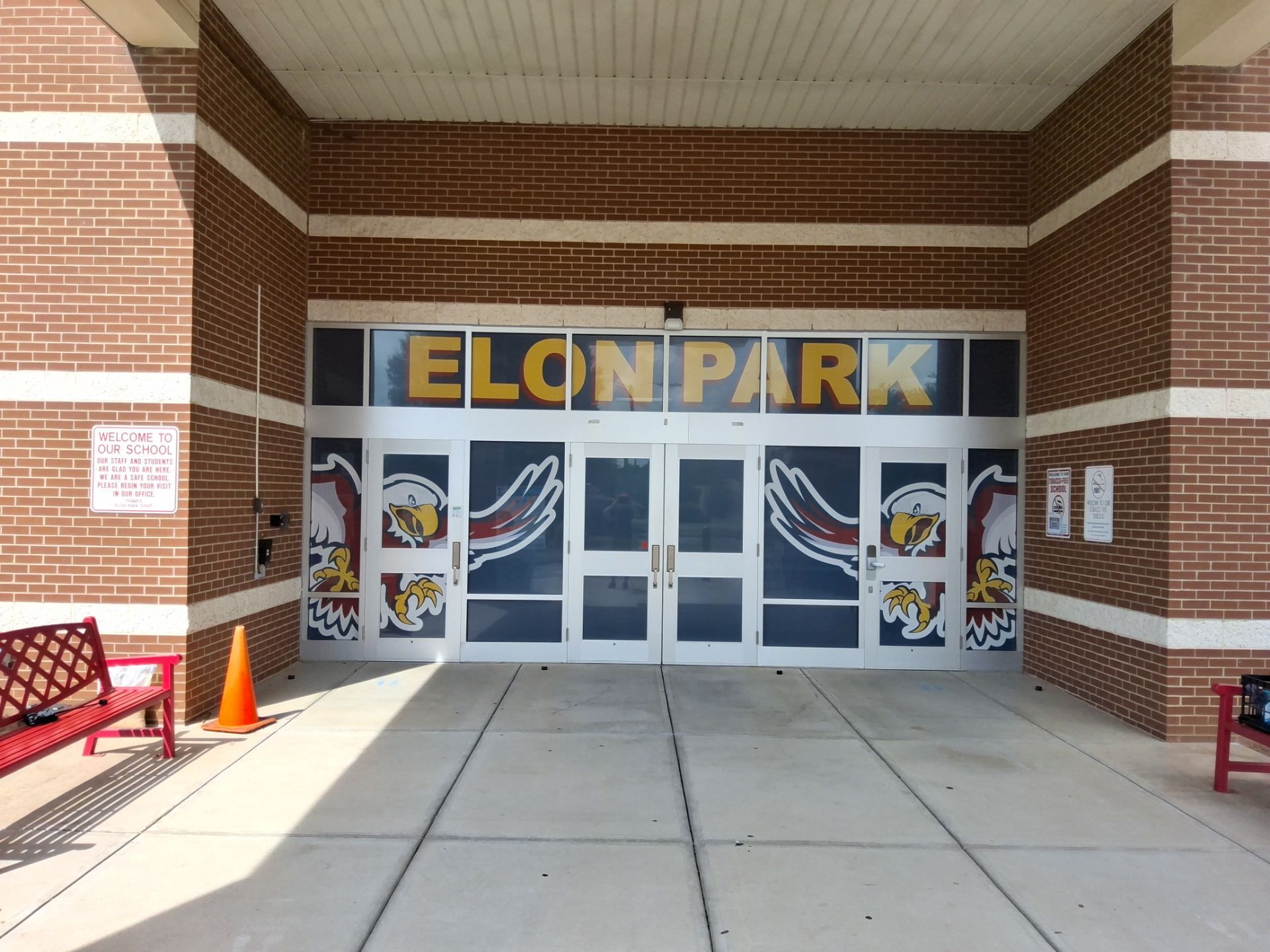 Elon Park Elementary - Window Safety Film Installation with Custom Graphics by QC Signs and Graphics