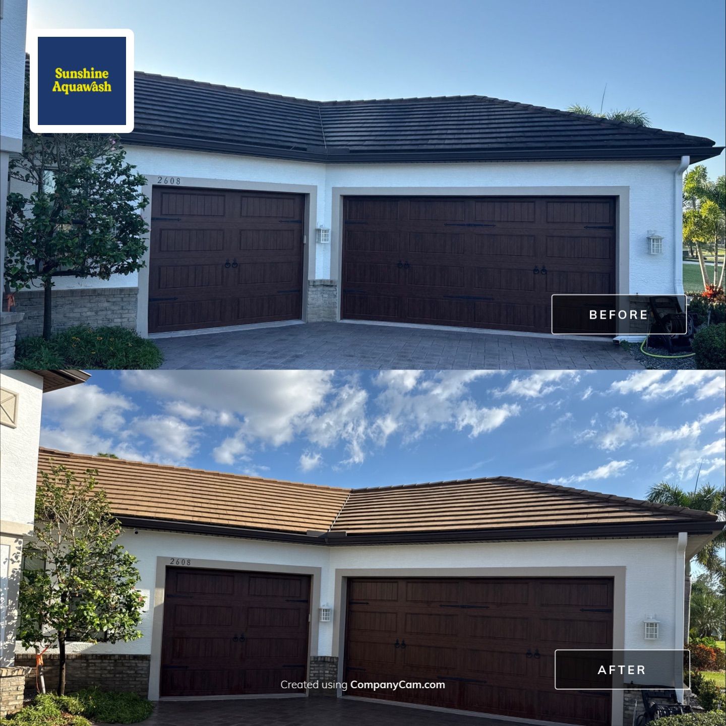 Flat Tile Roof, Paver Pool Deck & Driveway Cleaning | Cove at Twin Rivers, Parrish FL by Sunshine AquaWash