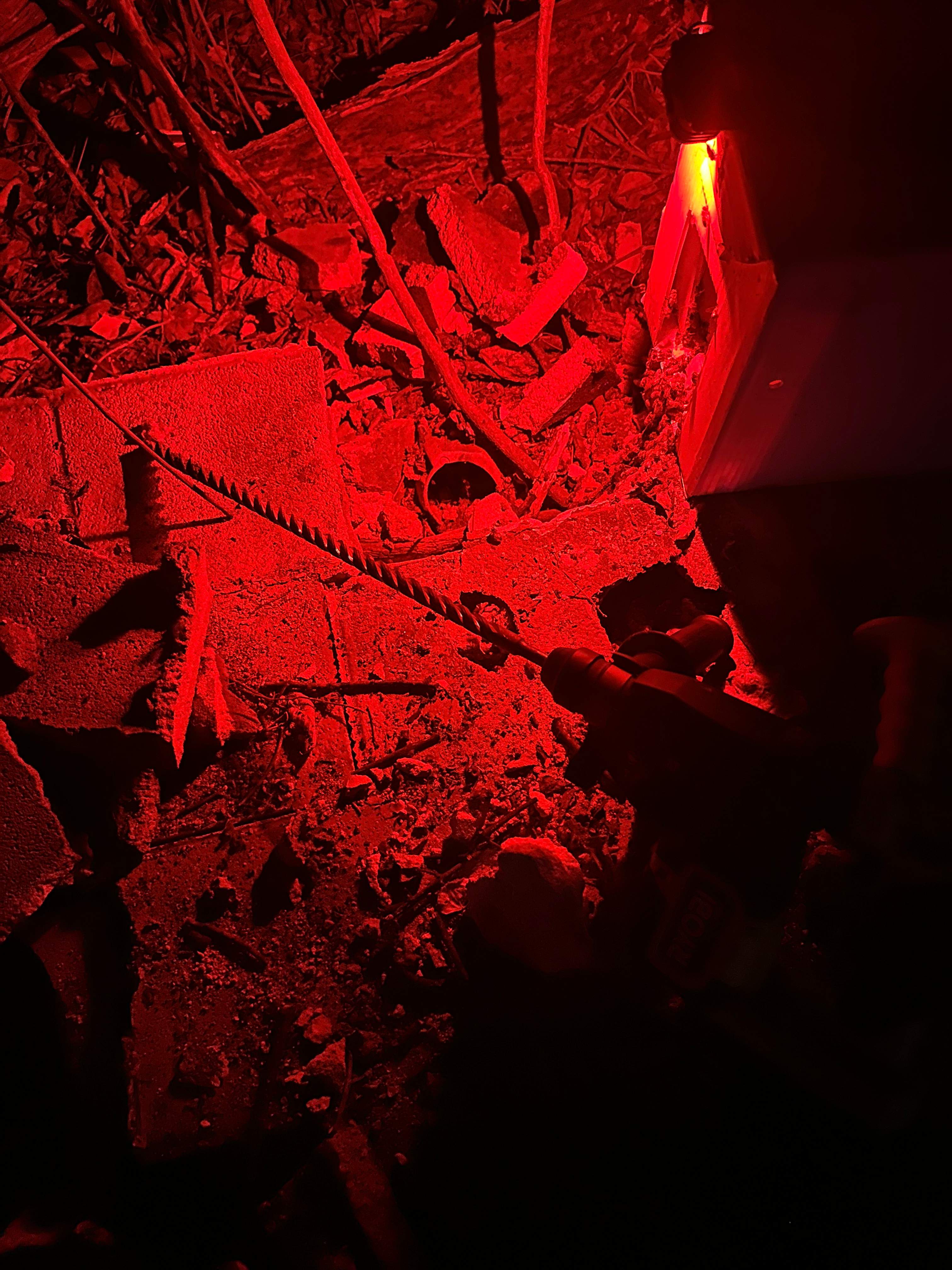 Demoed Cinderblock Wall by Rockwall Honey Bee Company