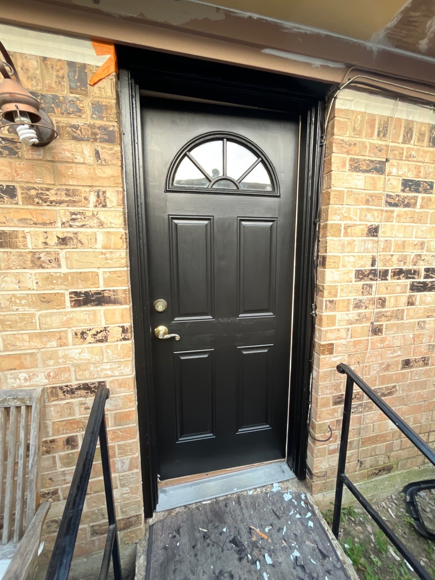 Exterior Painting in Tyler, TX | Eaves, Door & Columns in Elegant Black by Quality Coats Painting