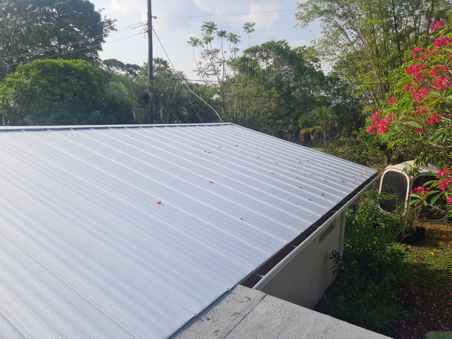 Residential Roofing Installation using 1" Nail strip metal roof by BLUES BROTHERS ROOFING