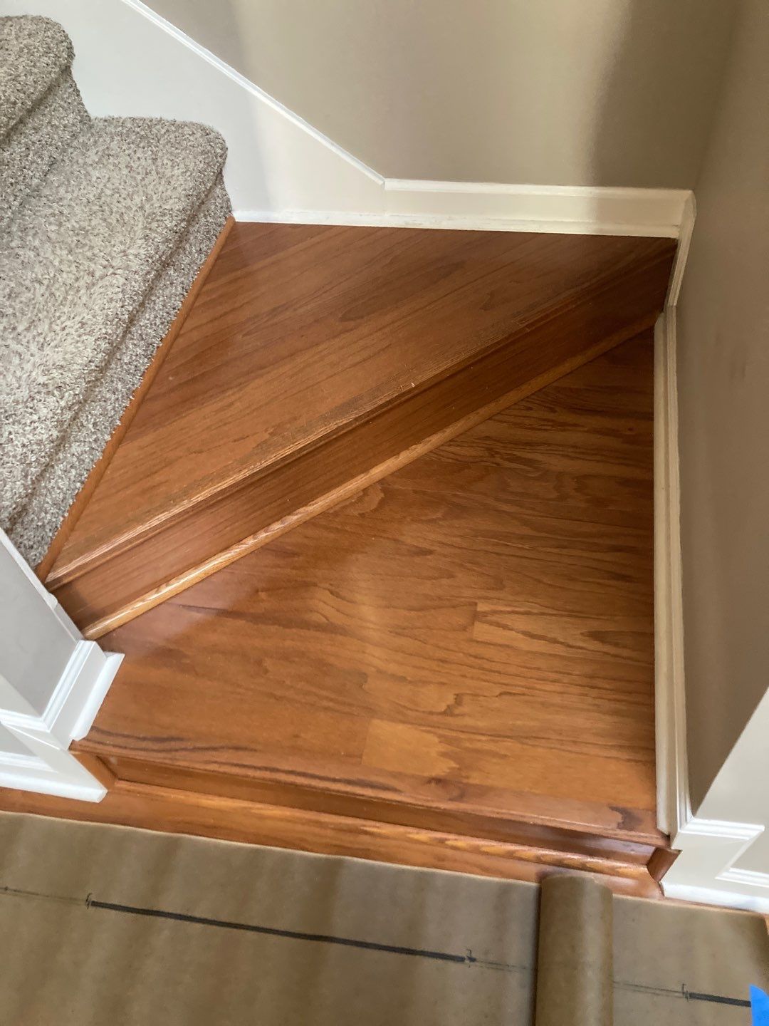 Stair treads install/refinish by Footprints Floors of Nashville