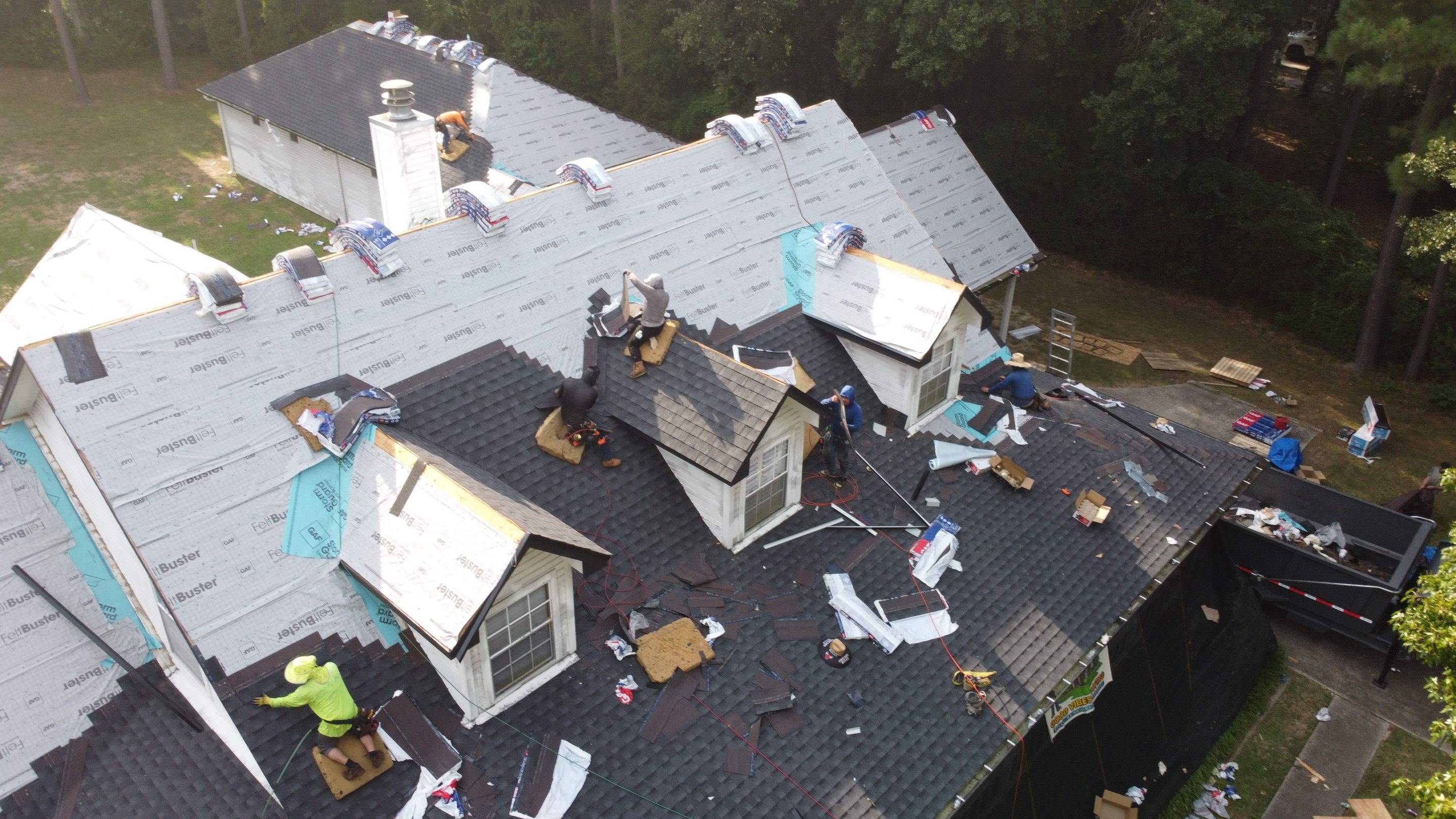 Comprehensive GAF Architectural Shingle Roof Replacement in Houston by Good Vibes Roofing