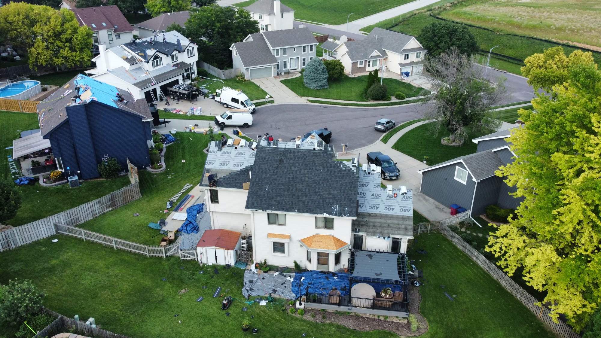Residential Roofing Installation using IKO Nordic Glacier Impact Resistant Class 4 by Lightning Exteriors