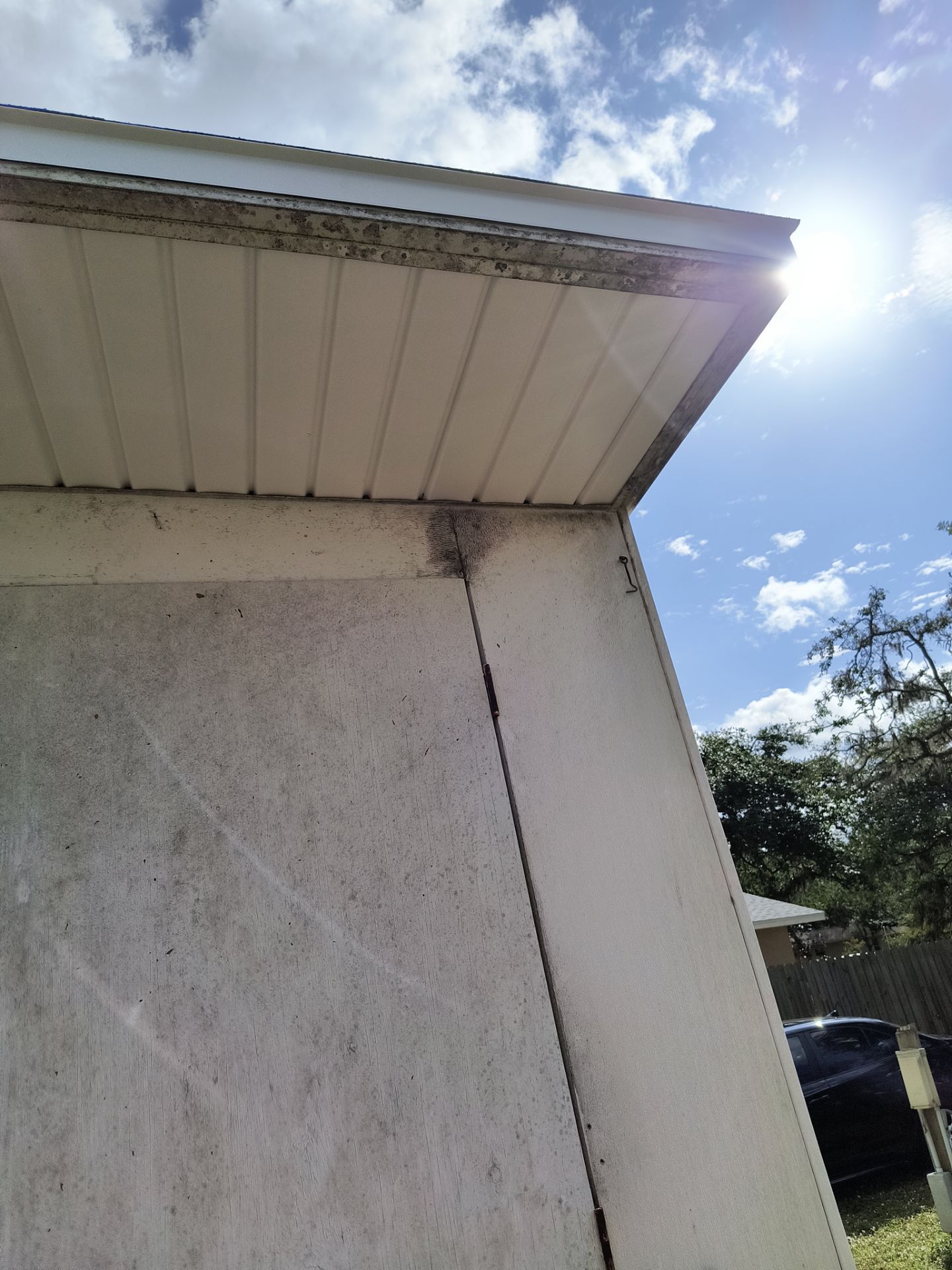 White Vinyl Soffit Installation in Venice FL by Gutter Professors