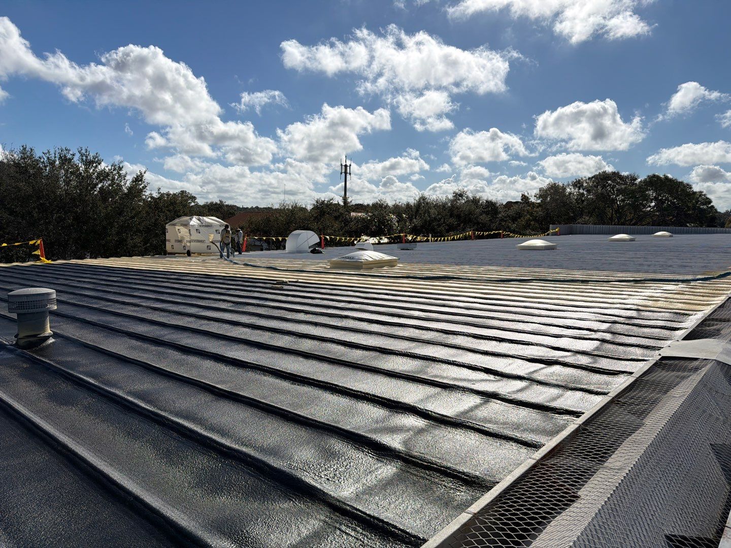 Sarasota Industrial Warehouse Metal Roof Silicone Coating Restoration by CES Roofing