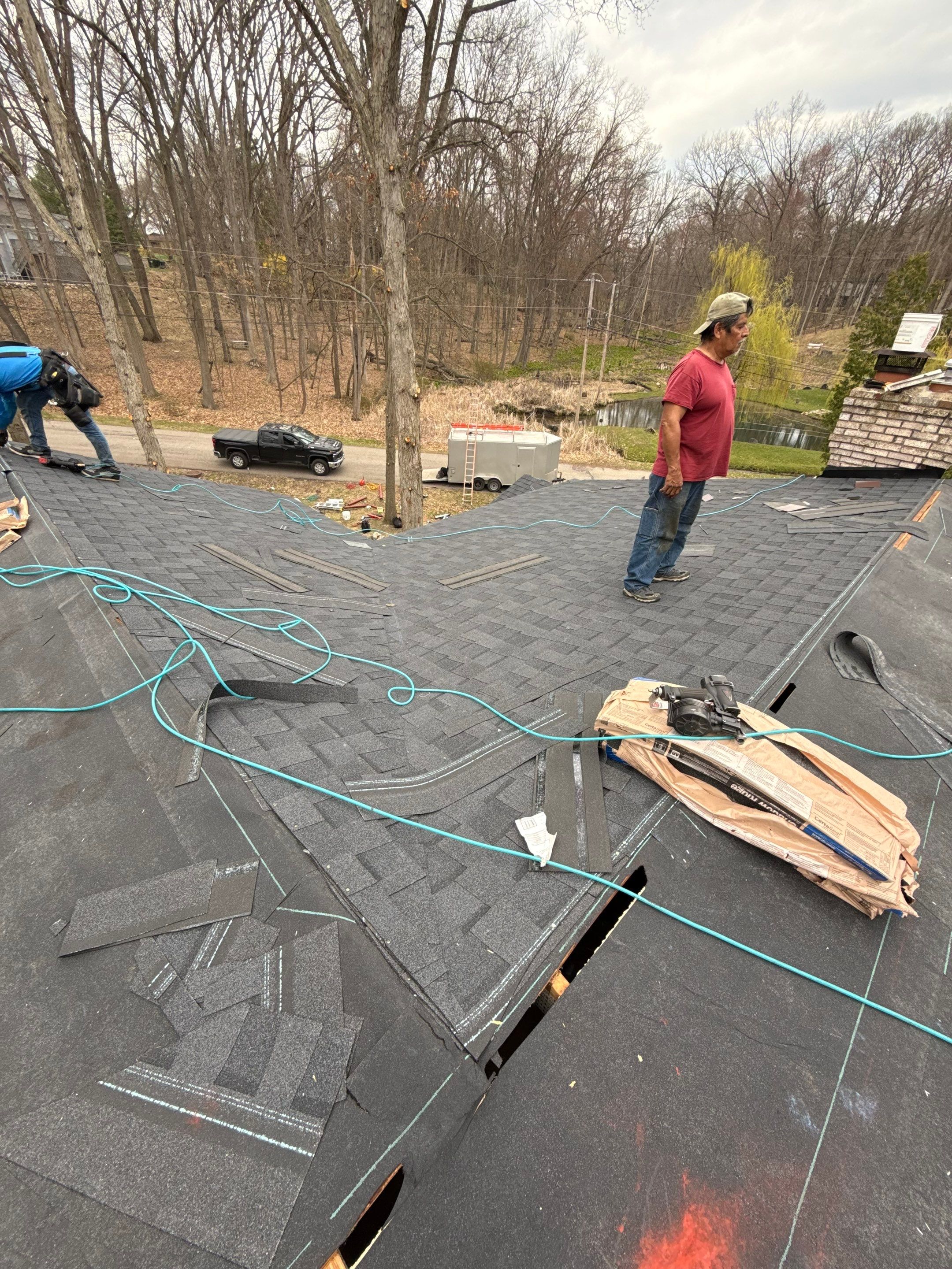 Roof Replacement using CertainTeed Landmark Moire Black by 180 Contractors