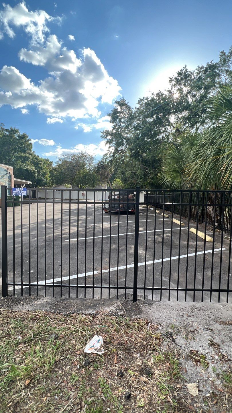 Bradenton, FL 5 ft. Tall Black 3-Rail Aluminum Fence by Asap fence and gates, LLC