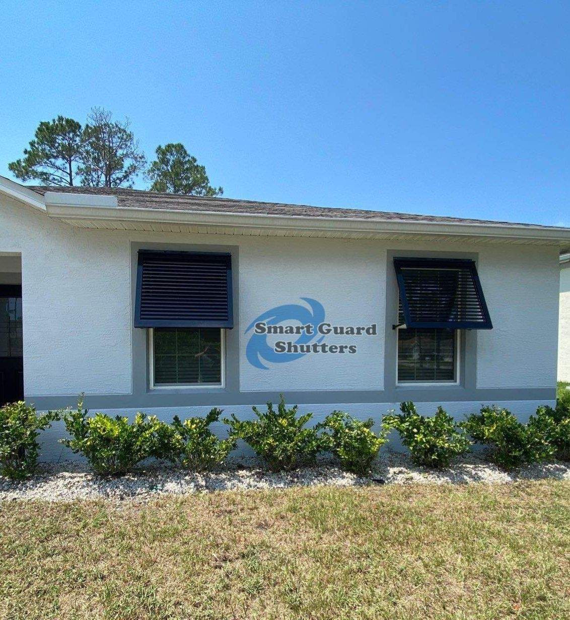 Decorative Half-Length Bahamas in Jet Black by Smart Guard Shutters