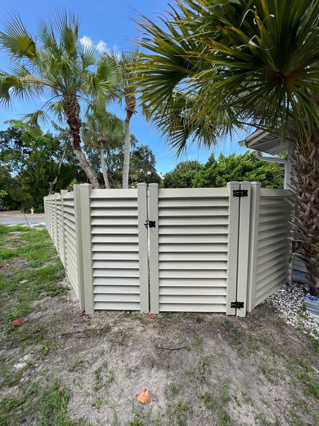 Sarasota, FL 6ft. Tall White Louvered Vinyl Privacy Fence by Asap fence and gates, LLC