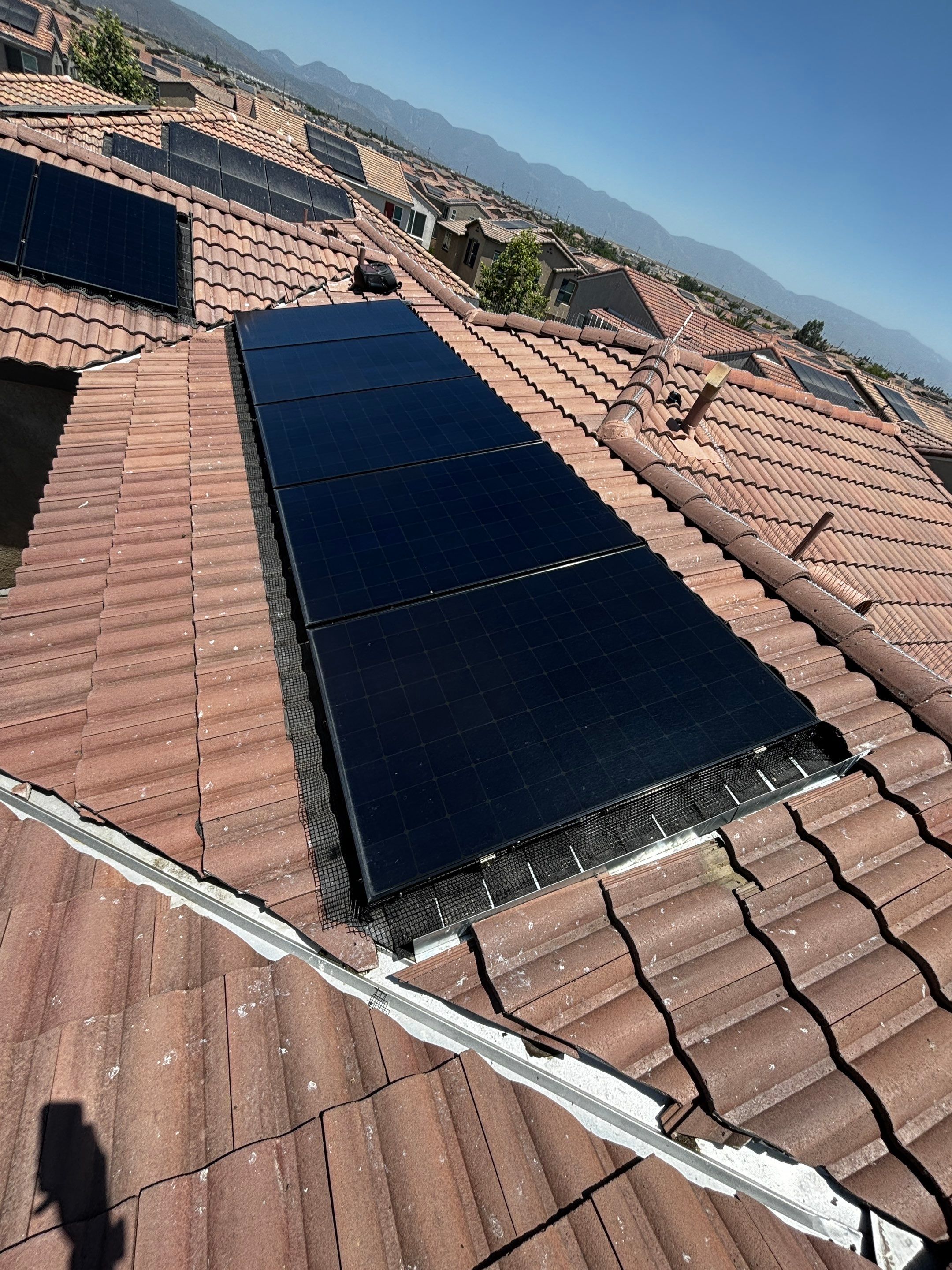 Solar Panel Bird Proofing in Fontana Ca by Palm Coast Solar Cleaning