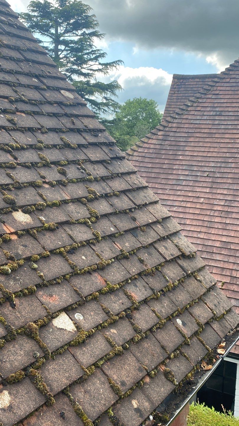 Roof Clean - Moss Removal using Honda 15lpm Low Pressure Washing Machine by Ges Exterior Cleaning ltd