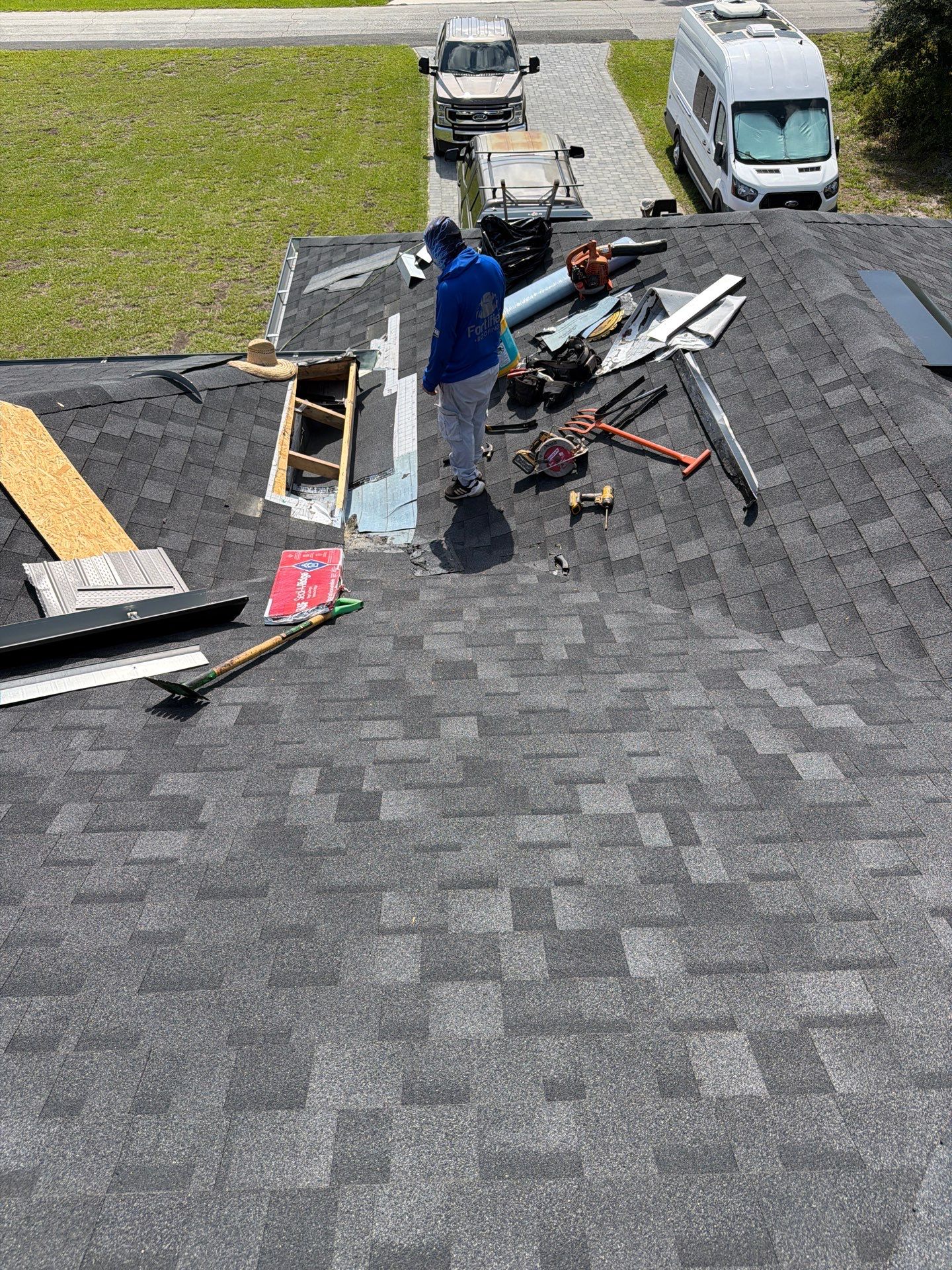 GAF Asphalt Shingle Roof Replacement with Skylight in Eustis by Fortified Roofing Solutions Corp.