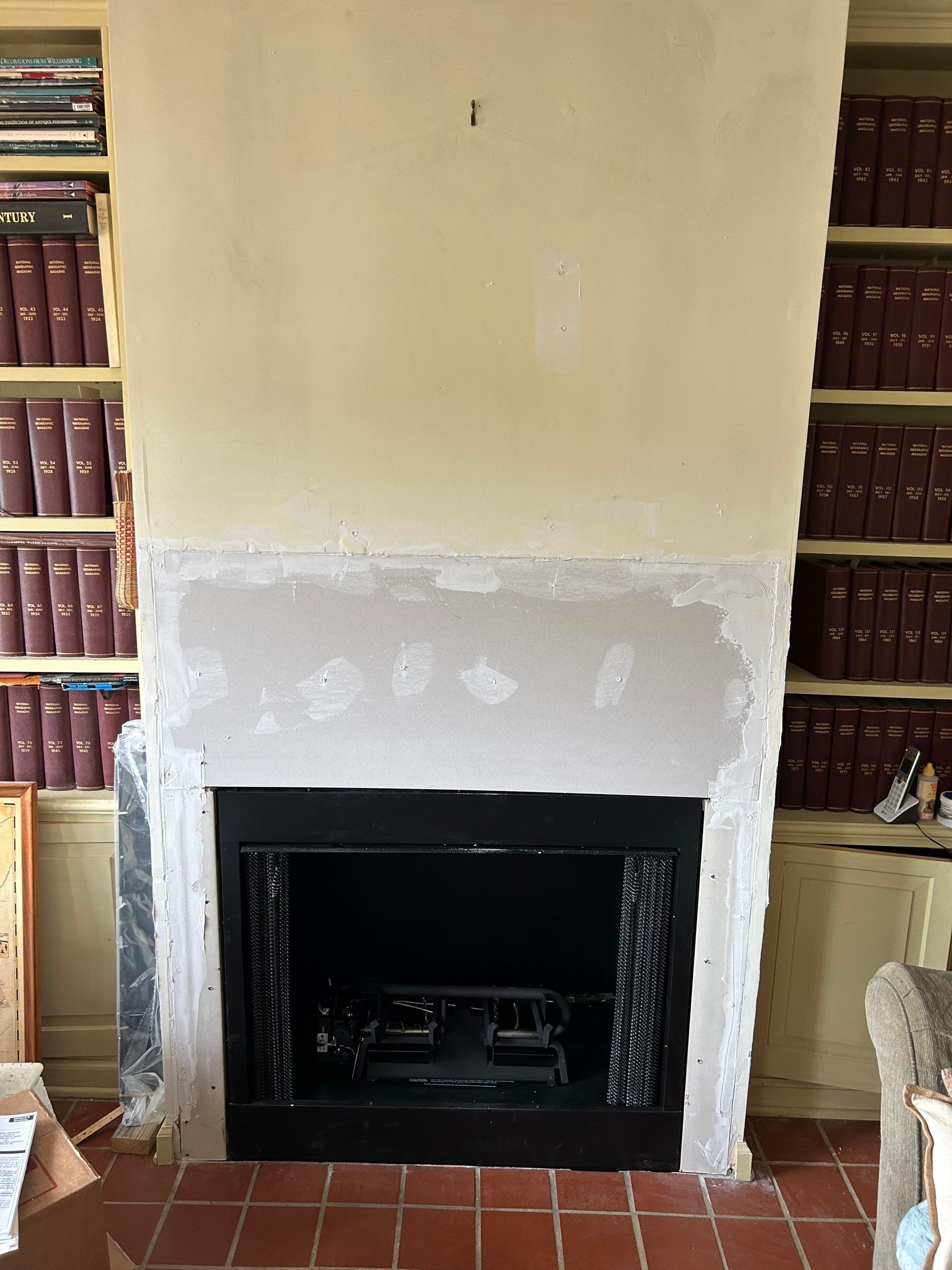 Gas Fireplace in Norfolk by Premier Chimney and Roofing