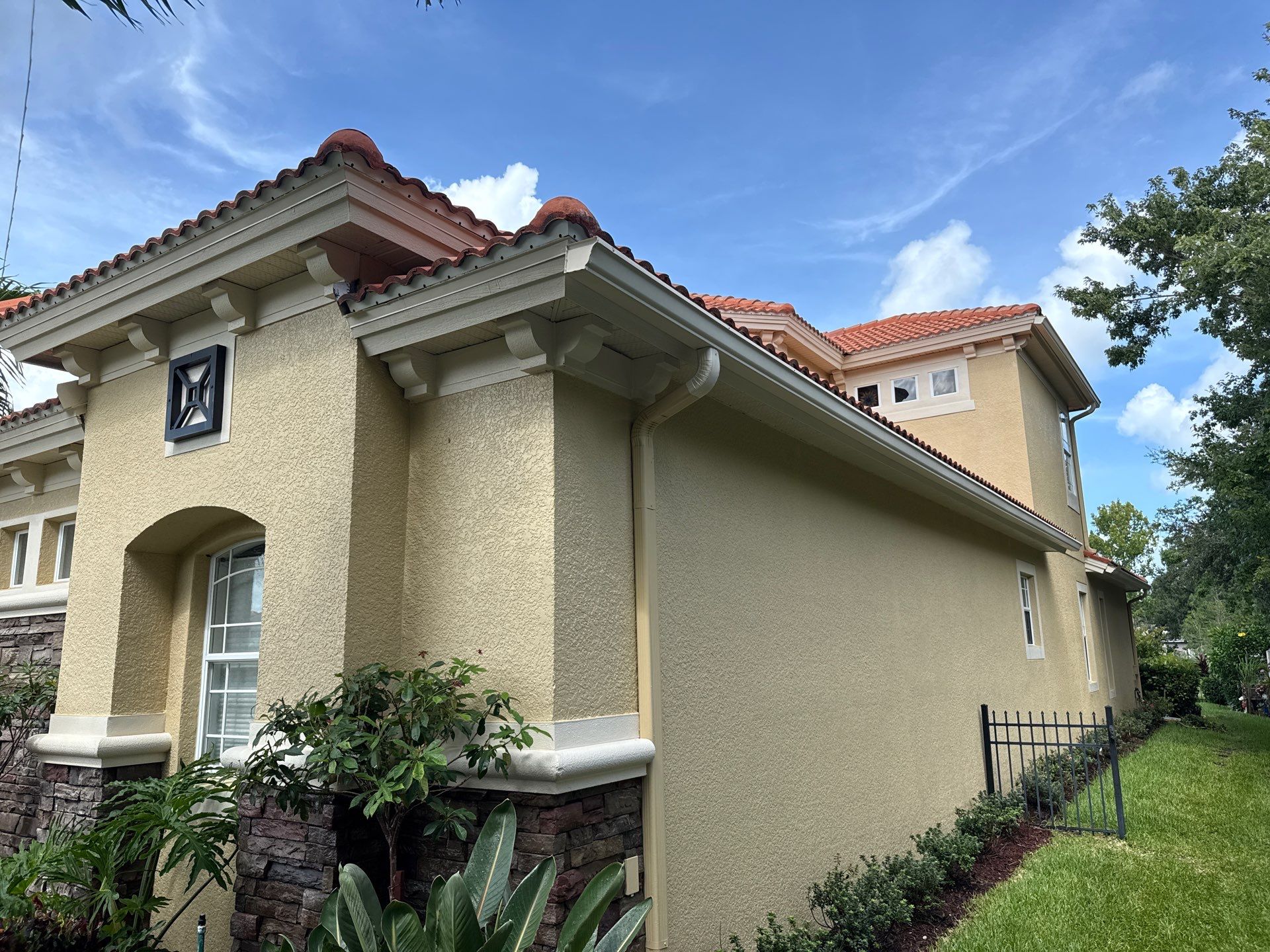 Soft Wash Tile Roof Cleaning in Sonoma Community, Sarasota, FL by Sunshine AquaWash