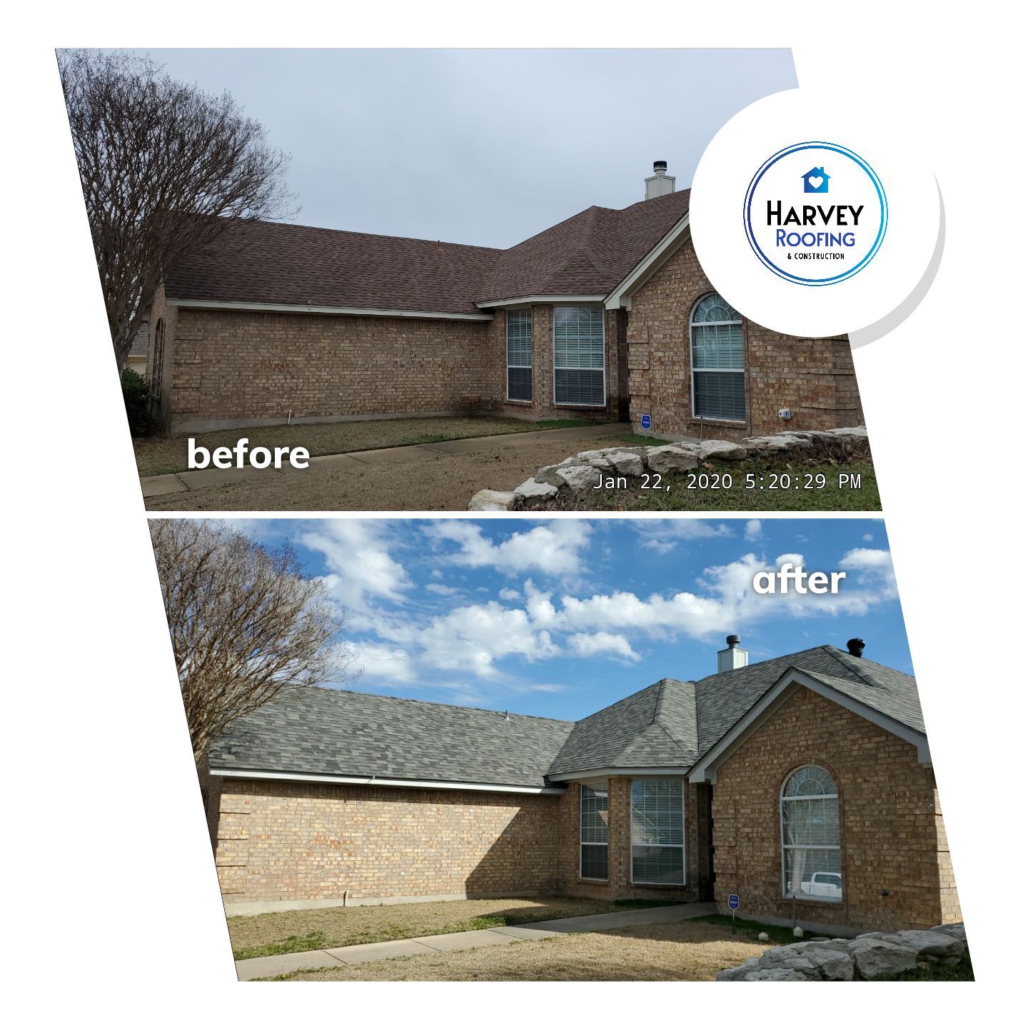 Residential Roofing Installation using Malarkey Vista AR by Harvey Roofing & Construction